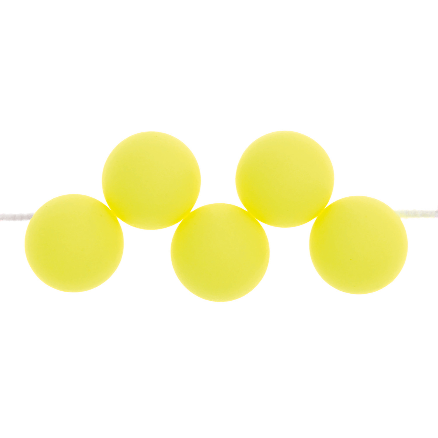 itoshii Kunststoffperlen asymmetrisch, neon, 8mm, 40 Stück. Gelbe Perlen mit Lochung oben.
