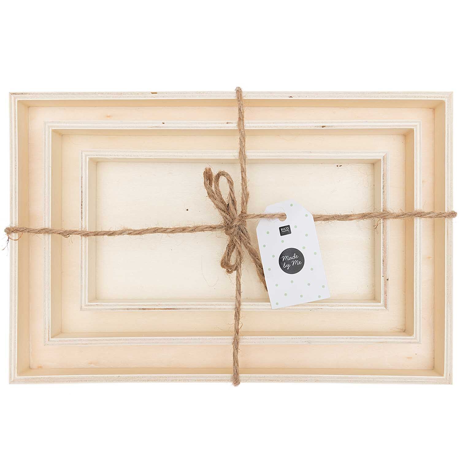 Holztablett rechteckig 3-teilig von Rico Design