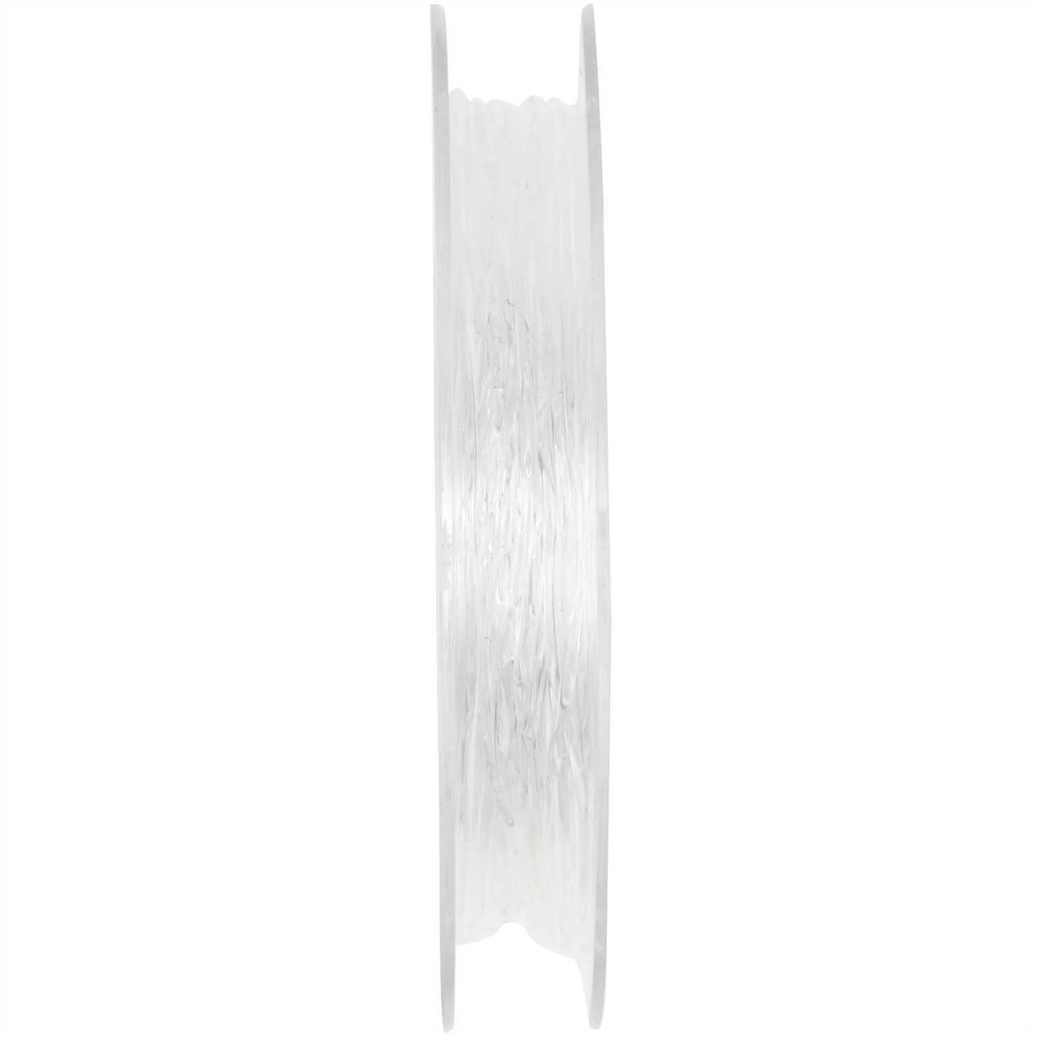 Perlonfaden elastisch transparent 0,8mm von Rico Design auf einer Spule, ideal für Schmuckherstellung.