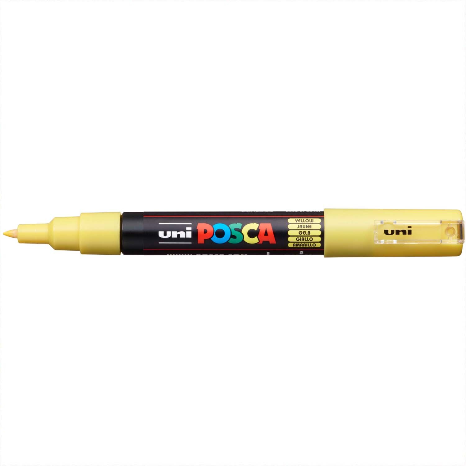 POSCA-Marker PC-1MC 0,7-1mm in Gelb von uni, ideal für präzises Zeichnen und kreative Projekte.