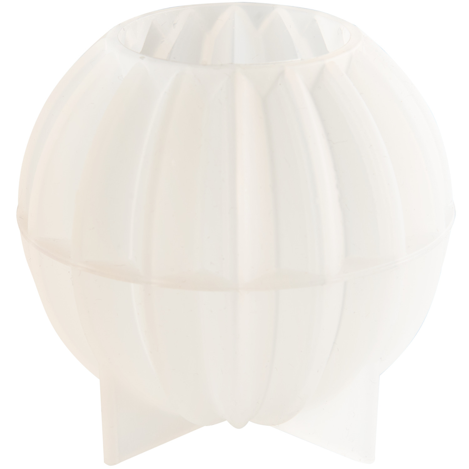 Silikon Gießform Kugel mit Streifen von Rico Design, transparent, kugelförmig mit Streifenmuster, ideal für kreative Projekte.