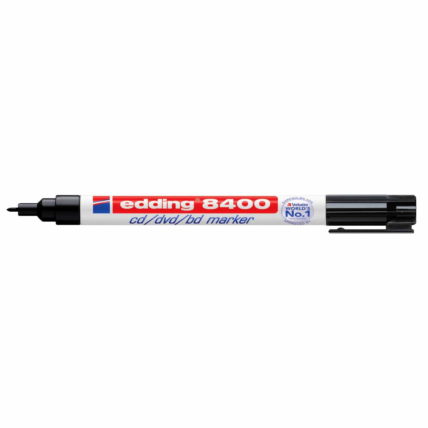 8400 cd/dvd/bd marker von edding, feine Spitze, ideal zum Beschriften von Discs, schwarze Farbe.