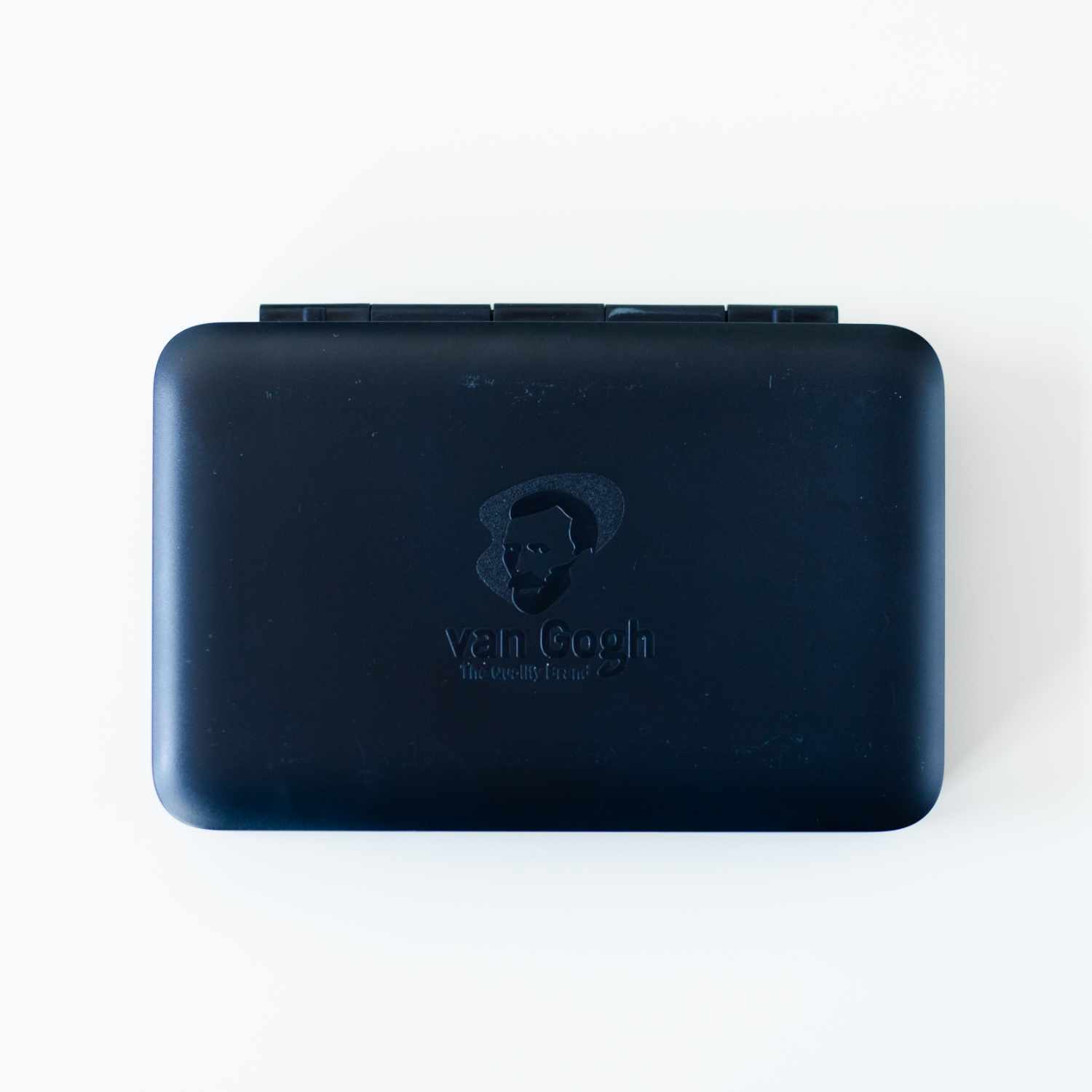 Aquarell Set Metallic Farben 12 Näpfchen in schwarzer Box mit van Gogh Logo, ideal für kreative Künstler.