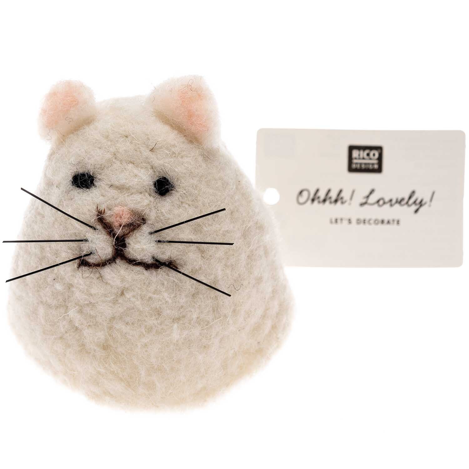 Eierwärmer Katze handgefilzt 9cm von Rico Design