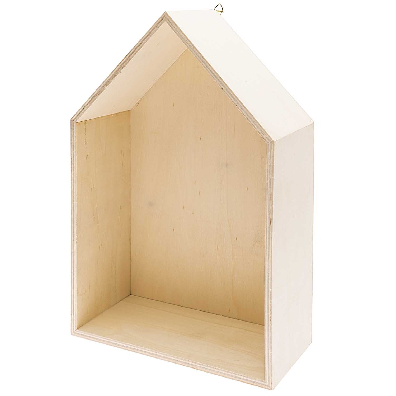 Holzbox Haus von Rico Design, naturbelassen, 21,5x32,5x10cm. Ideal für Dekorationen.