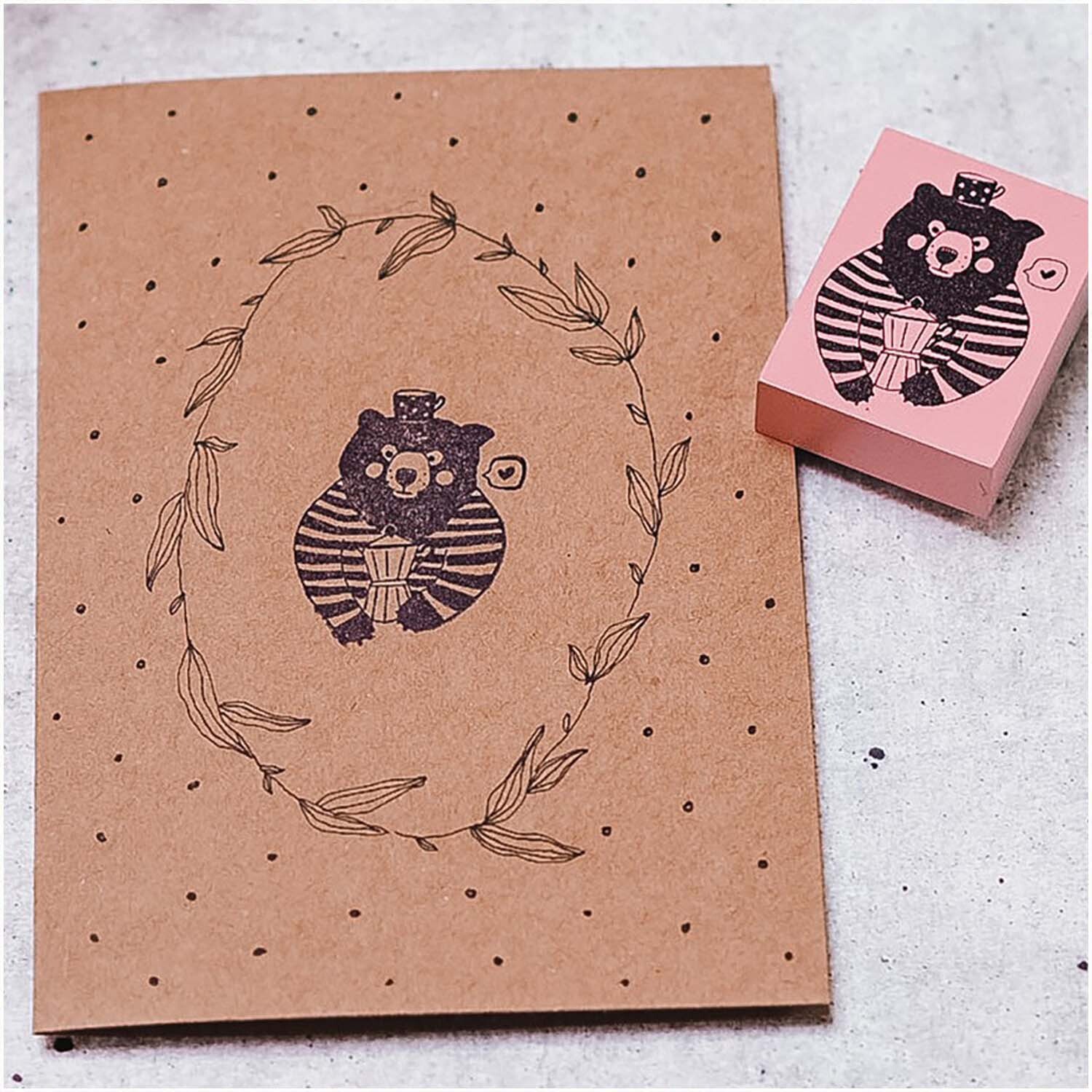 Stempel Bär rosa 35x45mm von COLOP Arts & Crafts