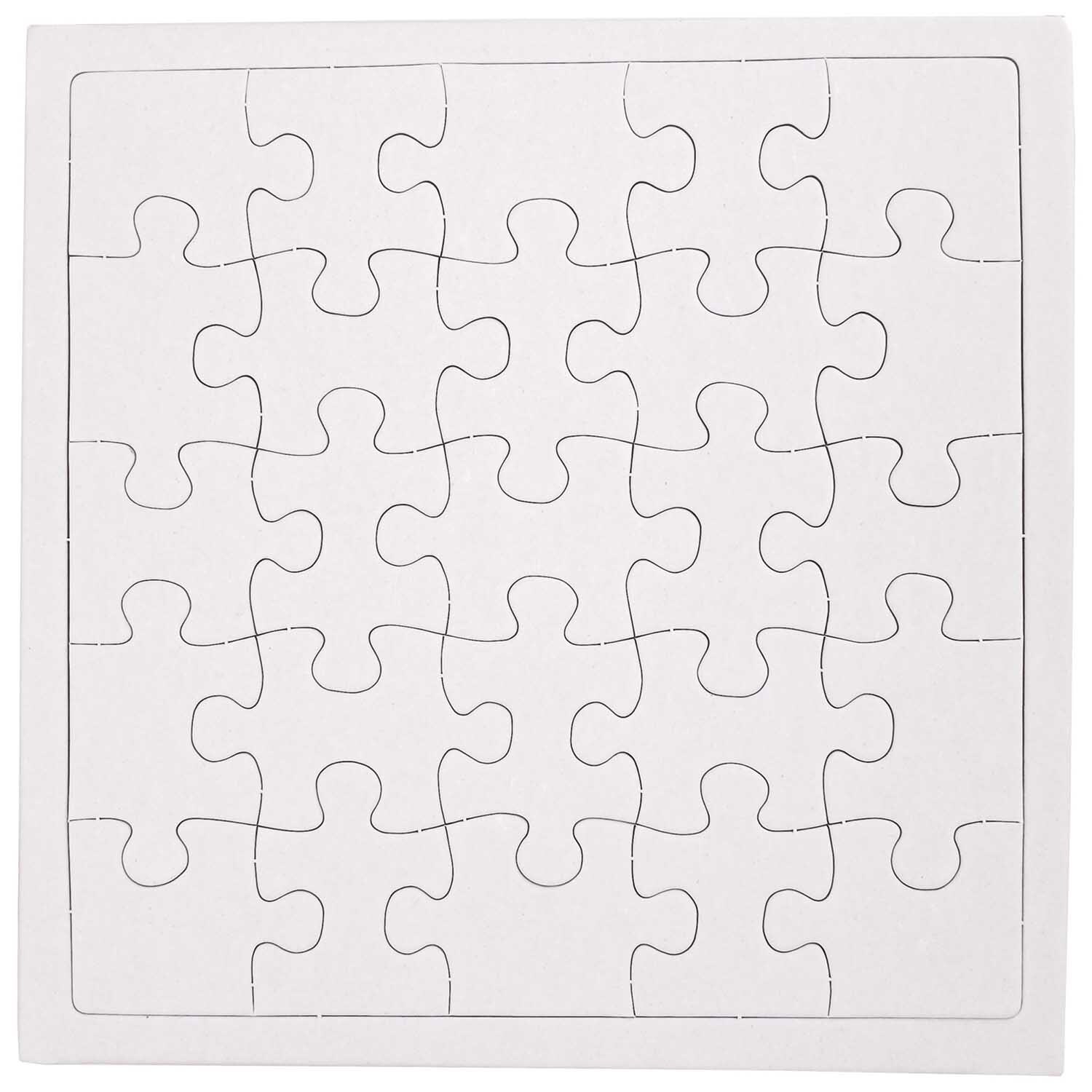 Puzzle mit Legerahmen, 25-teilig, von Rico Design. Weißes Puzzle mit klaren Linien und schlichtem Design. Ideal für kreative Projekte.