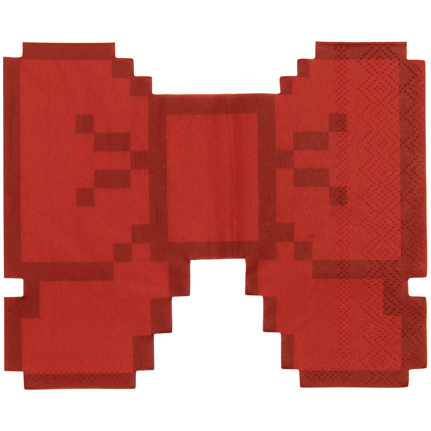 Servietten Schleife Pixel Rot in leuchtendem Rot von Rico Design, 30x24,5cm, 20 Stück. Pixel-Design in Schleifenform.