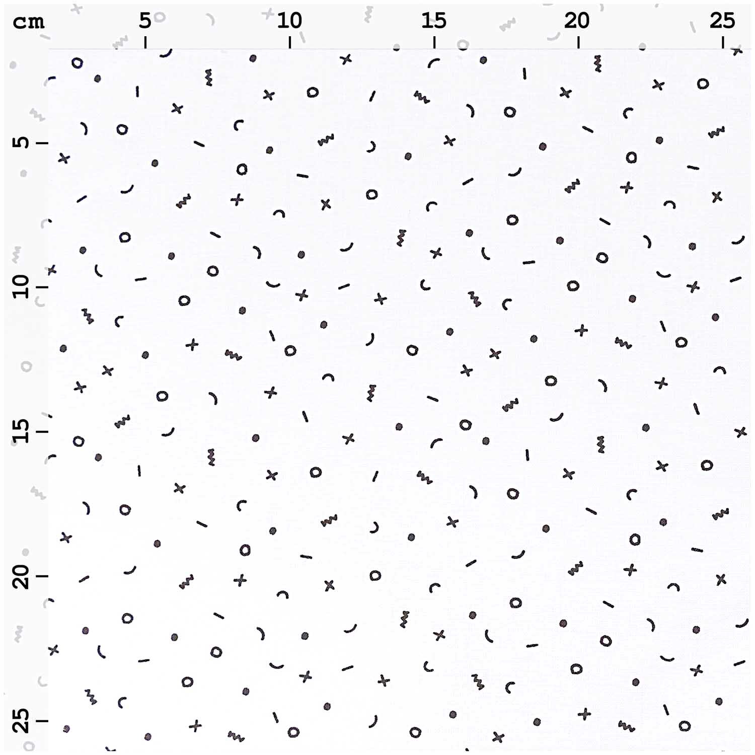 Stoff weiß Mustermix schwarz 140cm von Rico Design