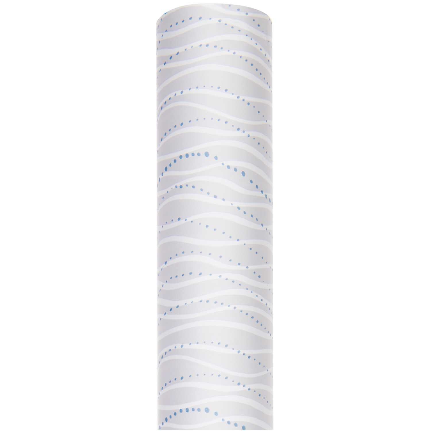 Paper Poetry Geschenkpapier mit wellenförmigem Muster in Weiß. Ideal für kreative Geschenkverpackungen.