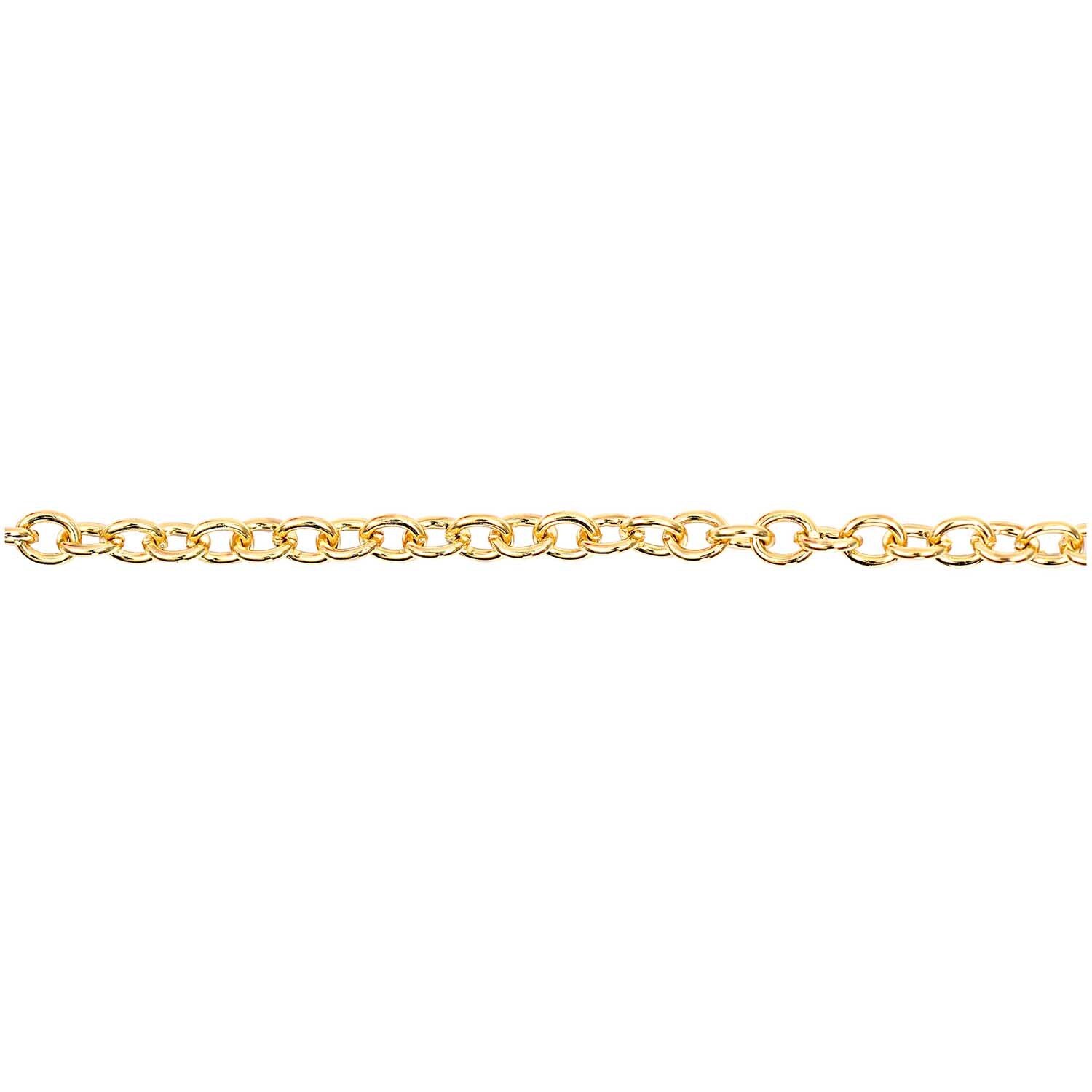 Gliederkette gold 7-8mm 1m von Rico Design. Feine goldene Kettenglieder, ideal für Schmuckdesign.
