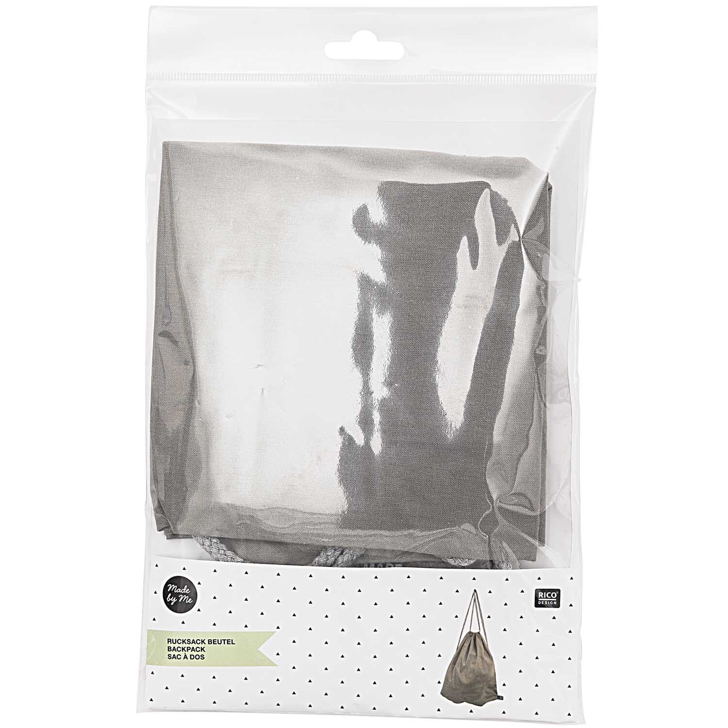 Rucksackbeutel  35x42,5cm Farbe Grau von Rico Design