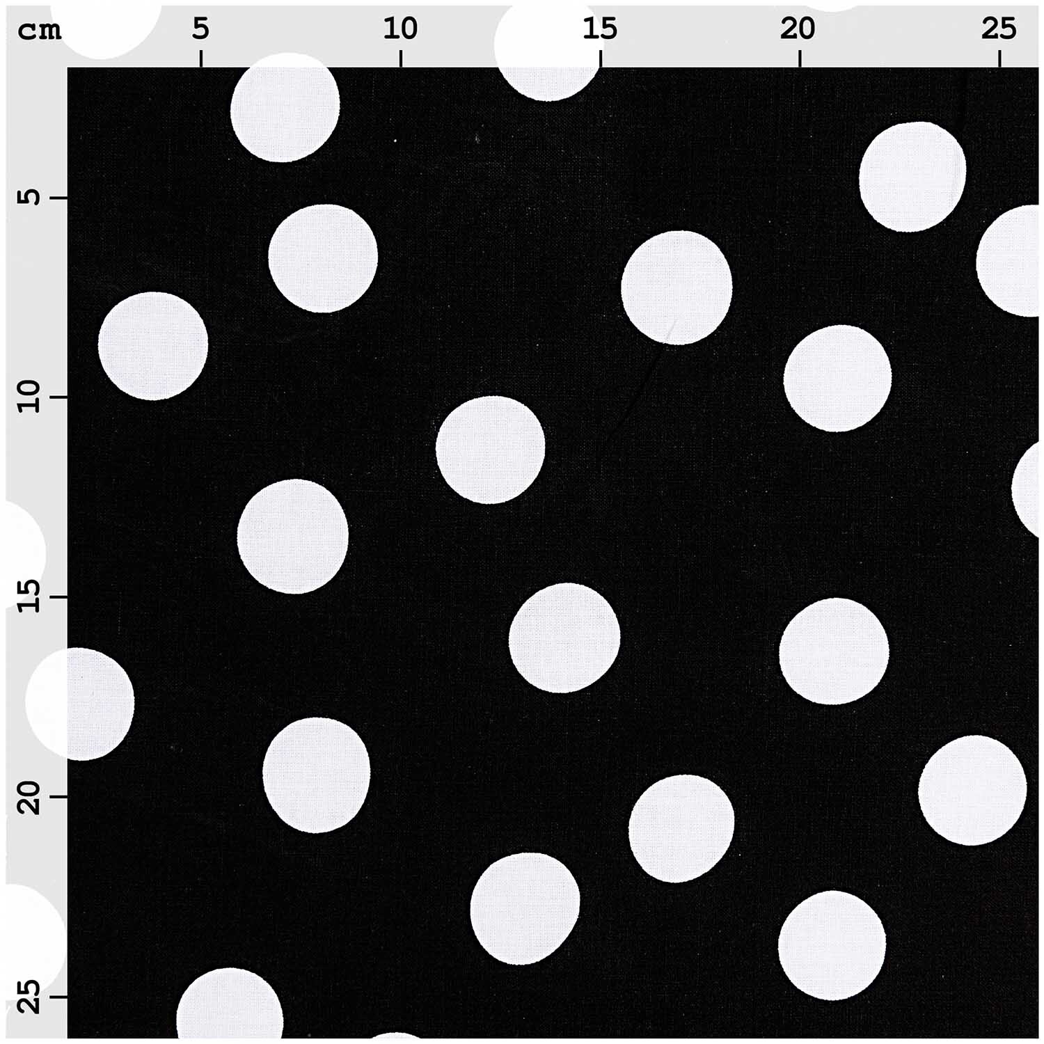 Stoff schwarz Punkte groß weiß 140cm von Rico Design