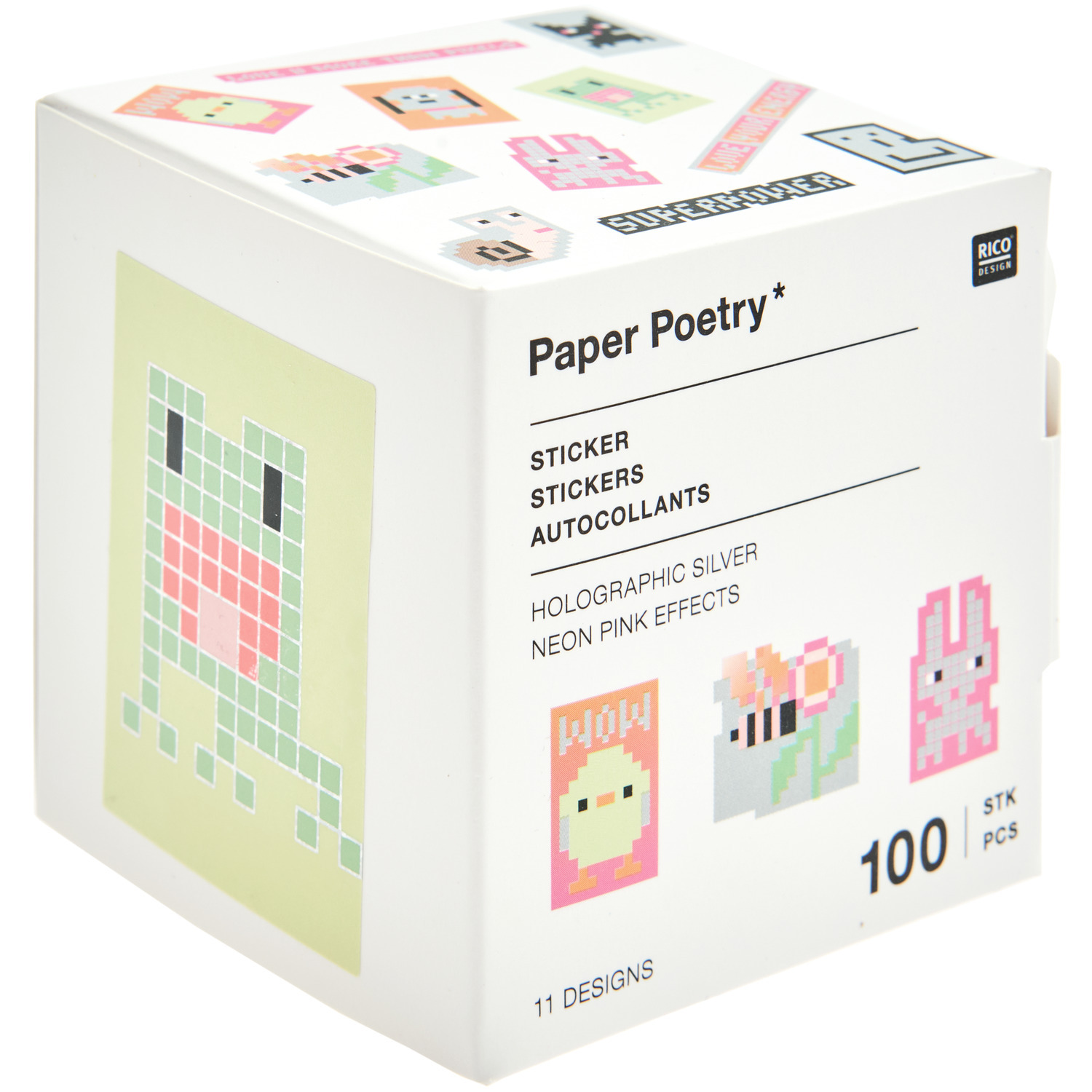 Paper Poetry Sticker Pixel auf der Rolle Ø5cm 100 Stück von Rico Design
