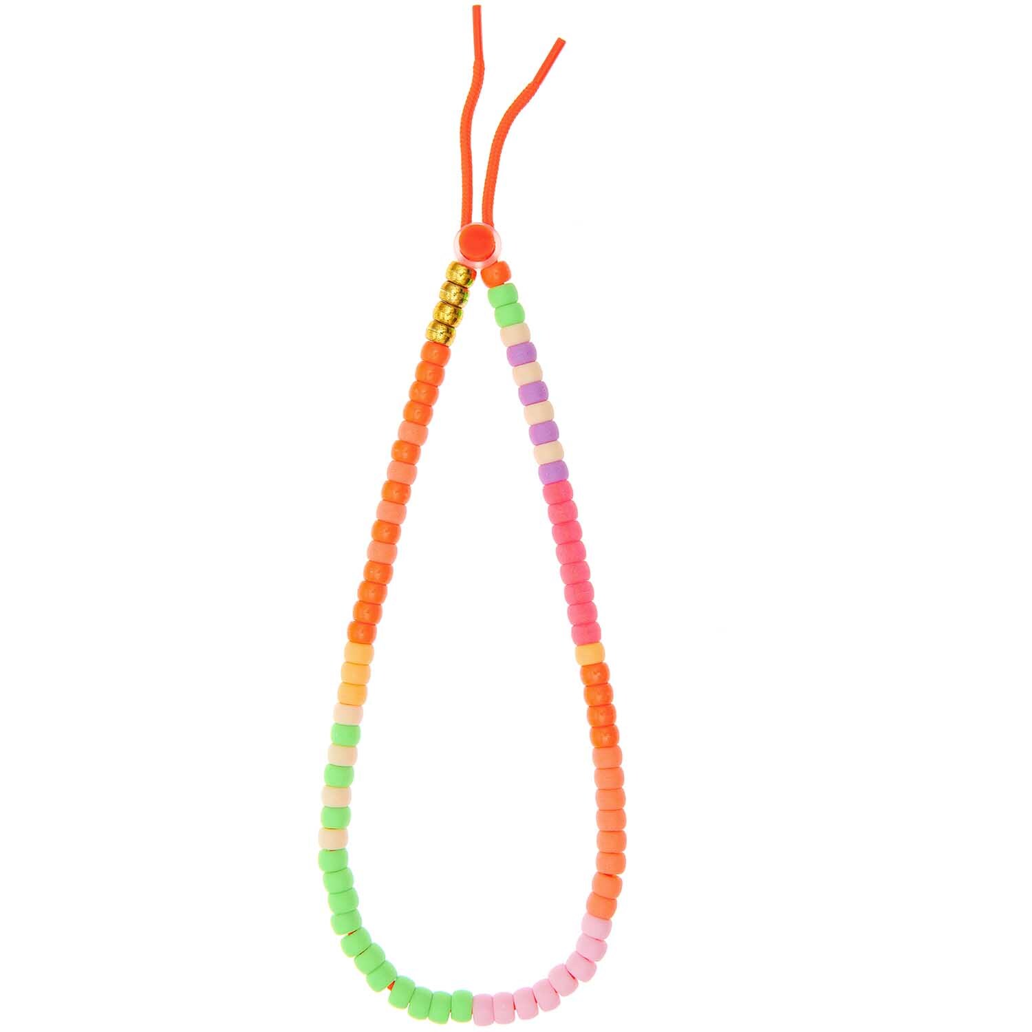 Itoshii - Ponii Beads Neon Mix 9x6mm 80 Stück, bunte Perlenkette von Rico Design in leuchtenden Neonfarben.
