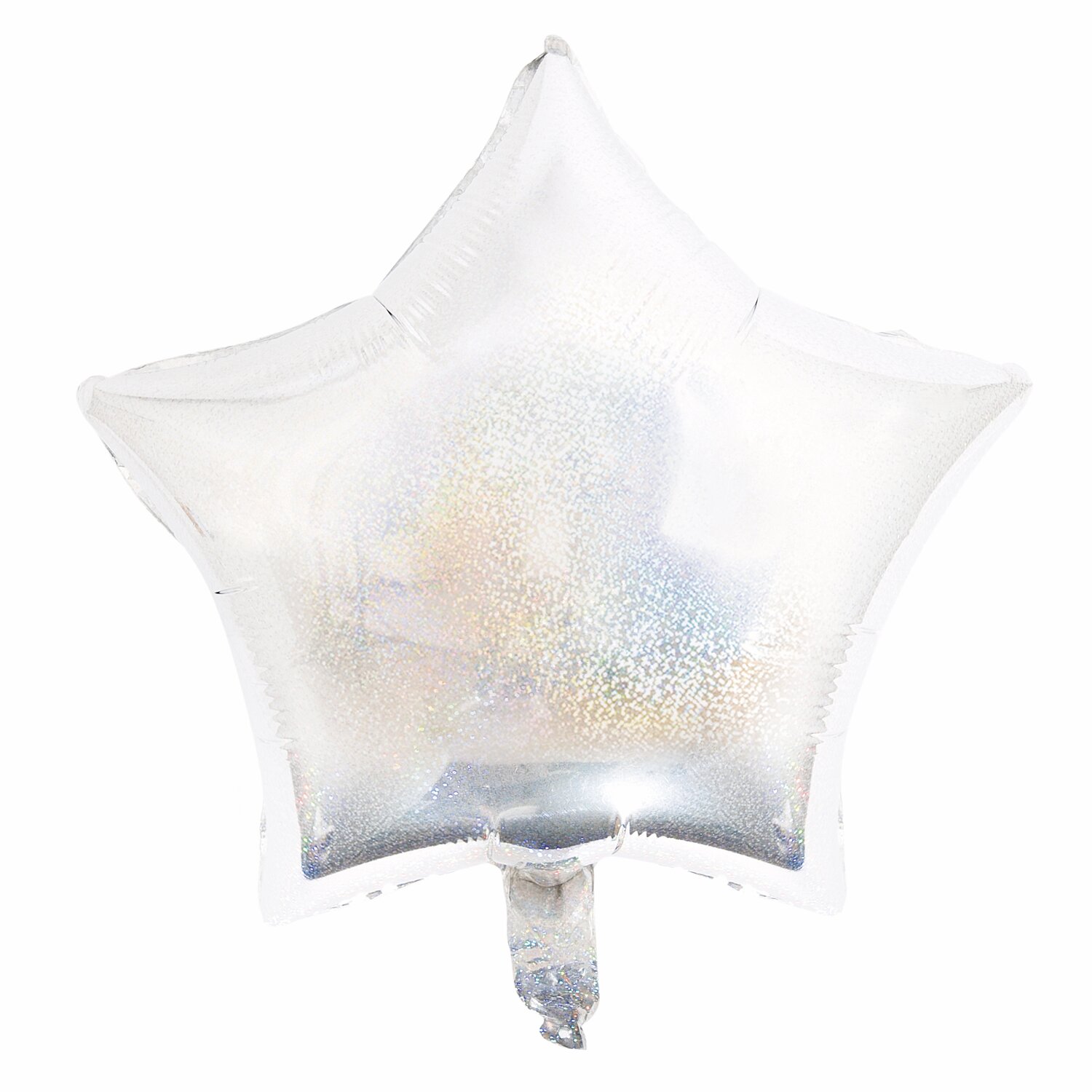 Folienballon Stern silber-holographic klein 36cm, schimmernd, ideal für festliche Dekorationen.