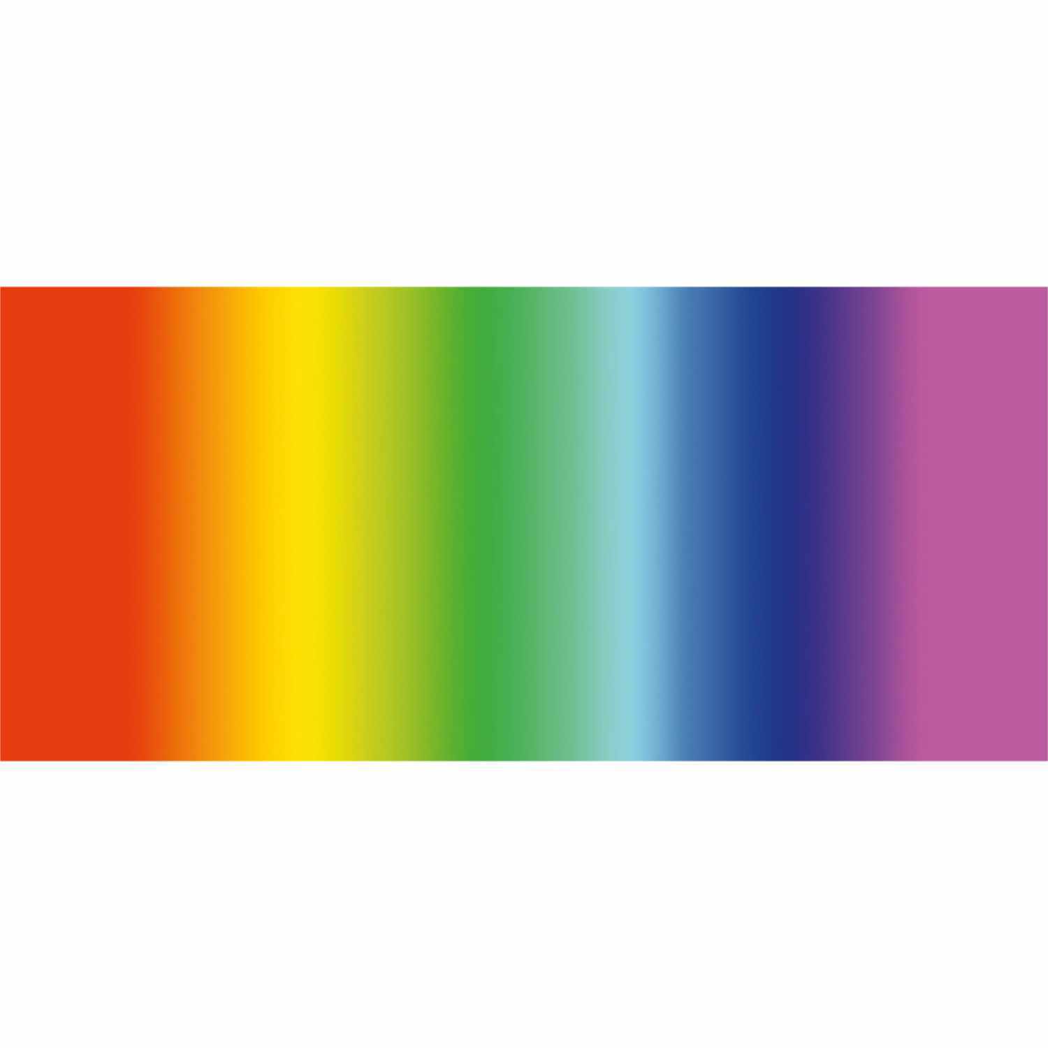 Fotokarton Regenbogen 50x70cm zeigt einen Farbverlauf von Rot zu Violett, ideal für kreative Projekte. Marke: folia.