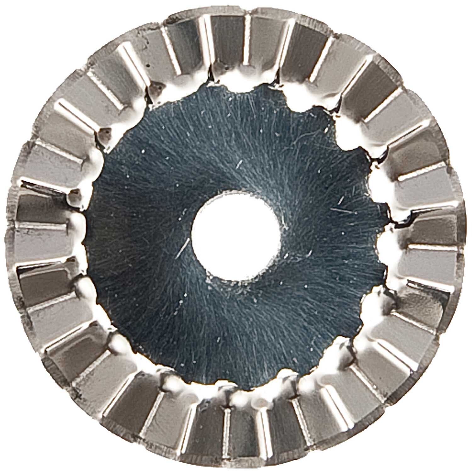 Ersatzklinge 45mm Wellen Schnitt von Rico Design, silberne Klinge mit gezacktem Rand für präzises Schneiden.