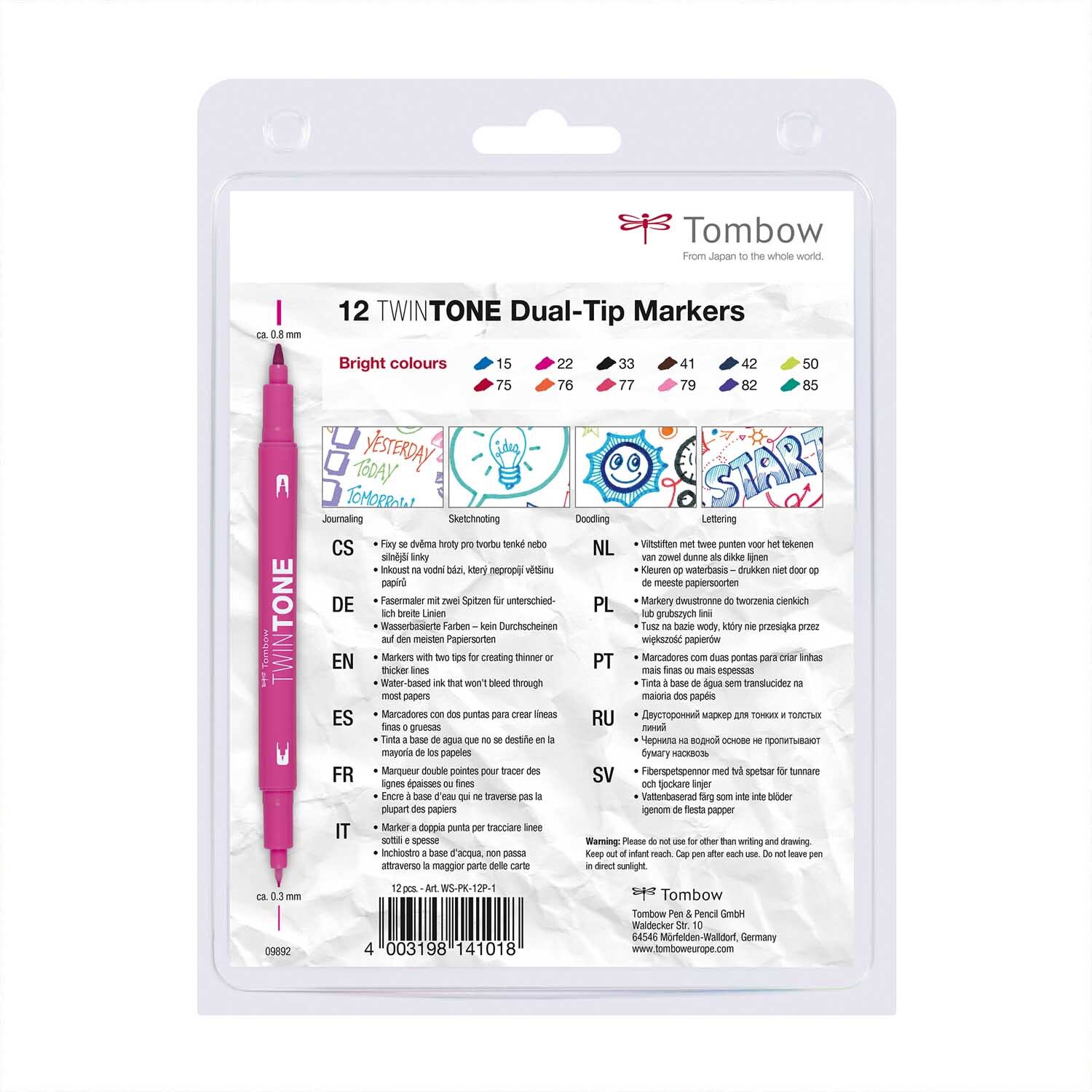TwinTone Fasermaler Brights 12 Stück von Royal Talens