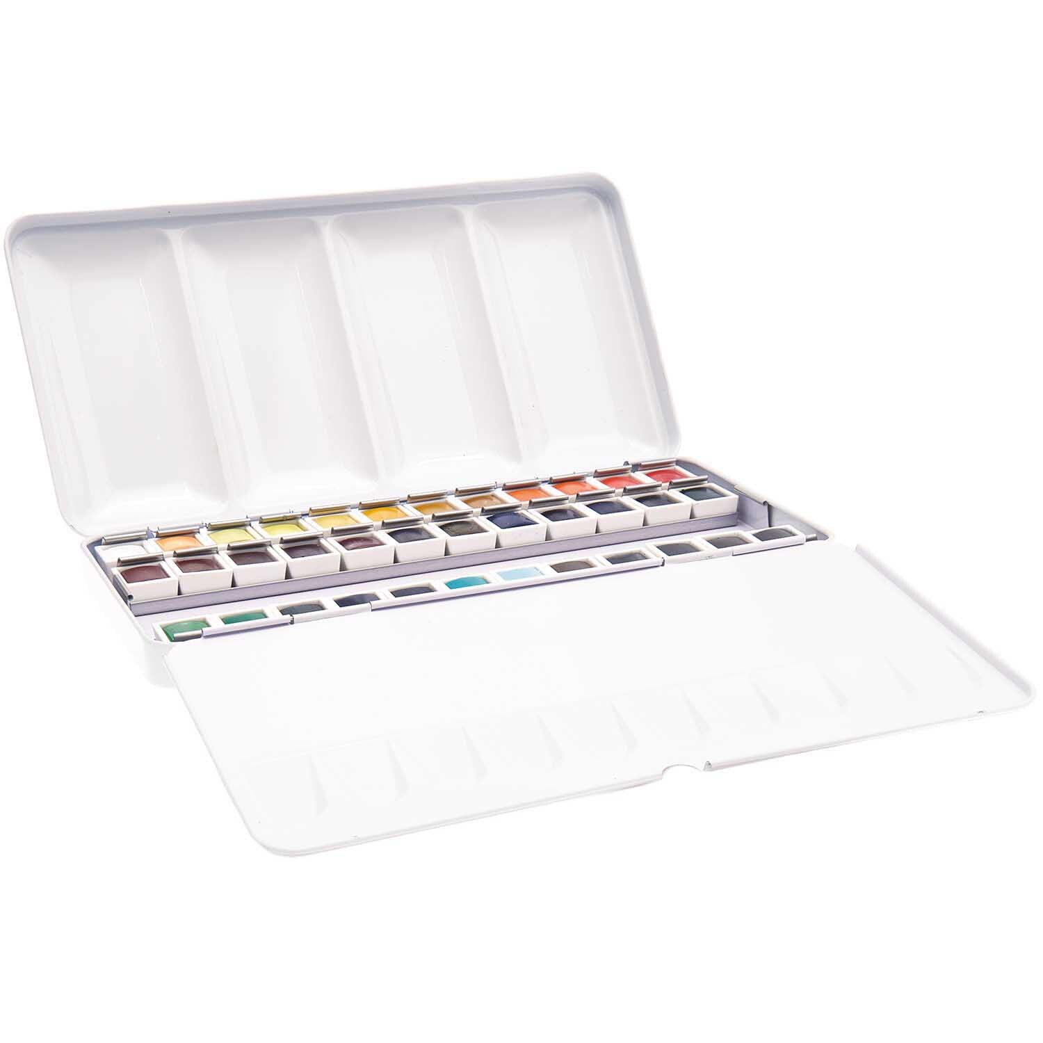 ART Master Aquarellfarben 36 Farben in einer weißen Box von Rico Design, geöffnet mit sichtbaren Farbtönen.
