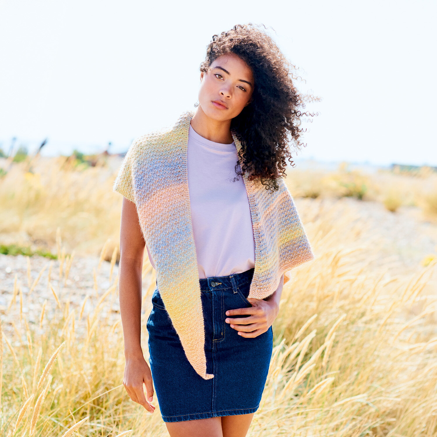 Strickanleitung Dreieckstuch aus Fashion Cotton Light & Long dk von idee. Creativmarkt 