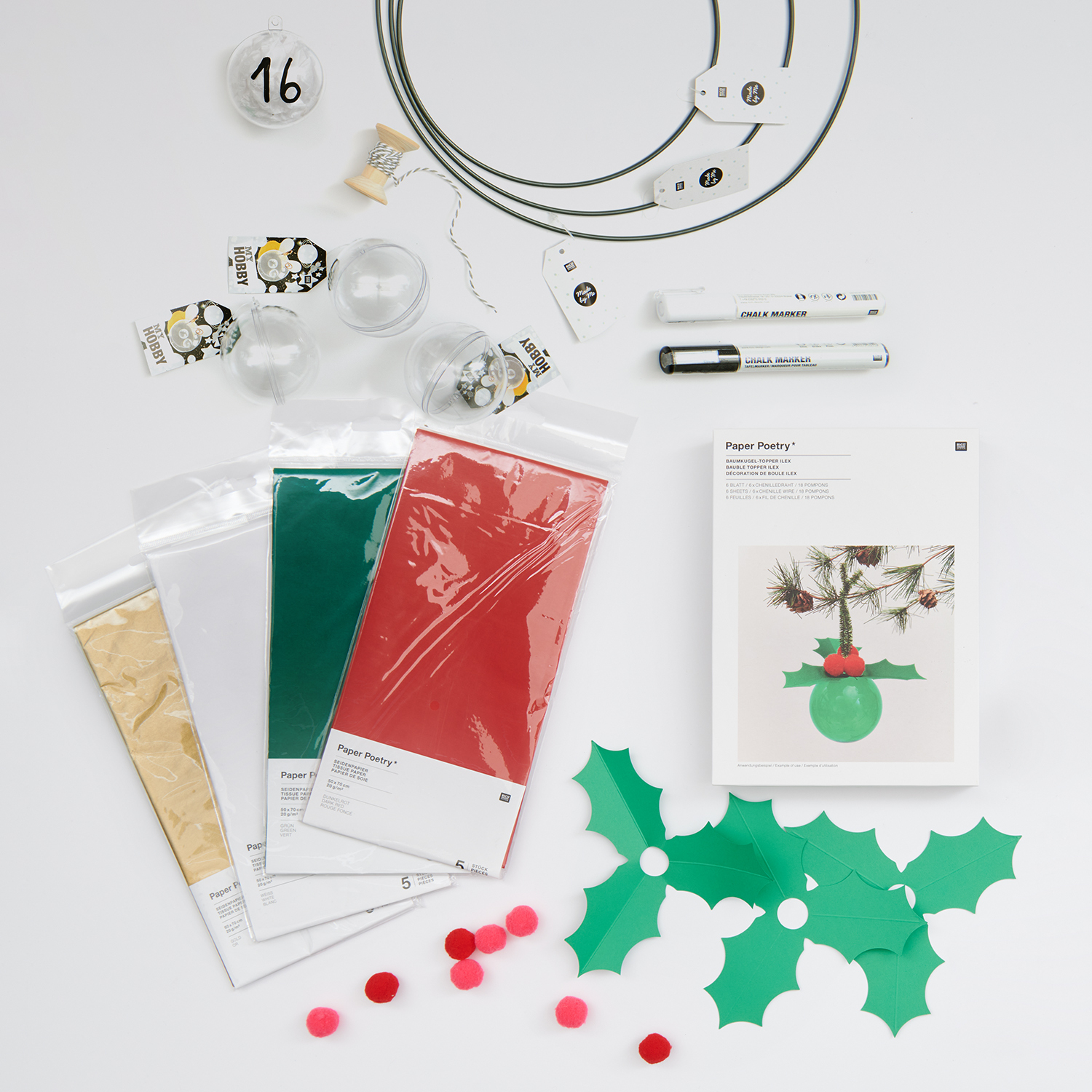 Bastelanleitung Adventskalender aus Acrylkugeln von Rico Design