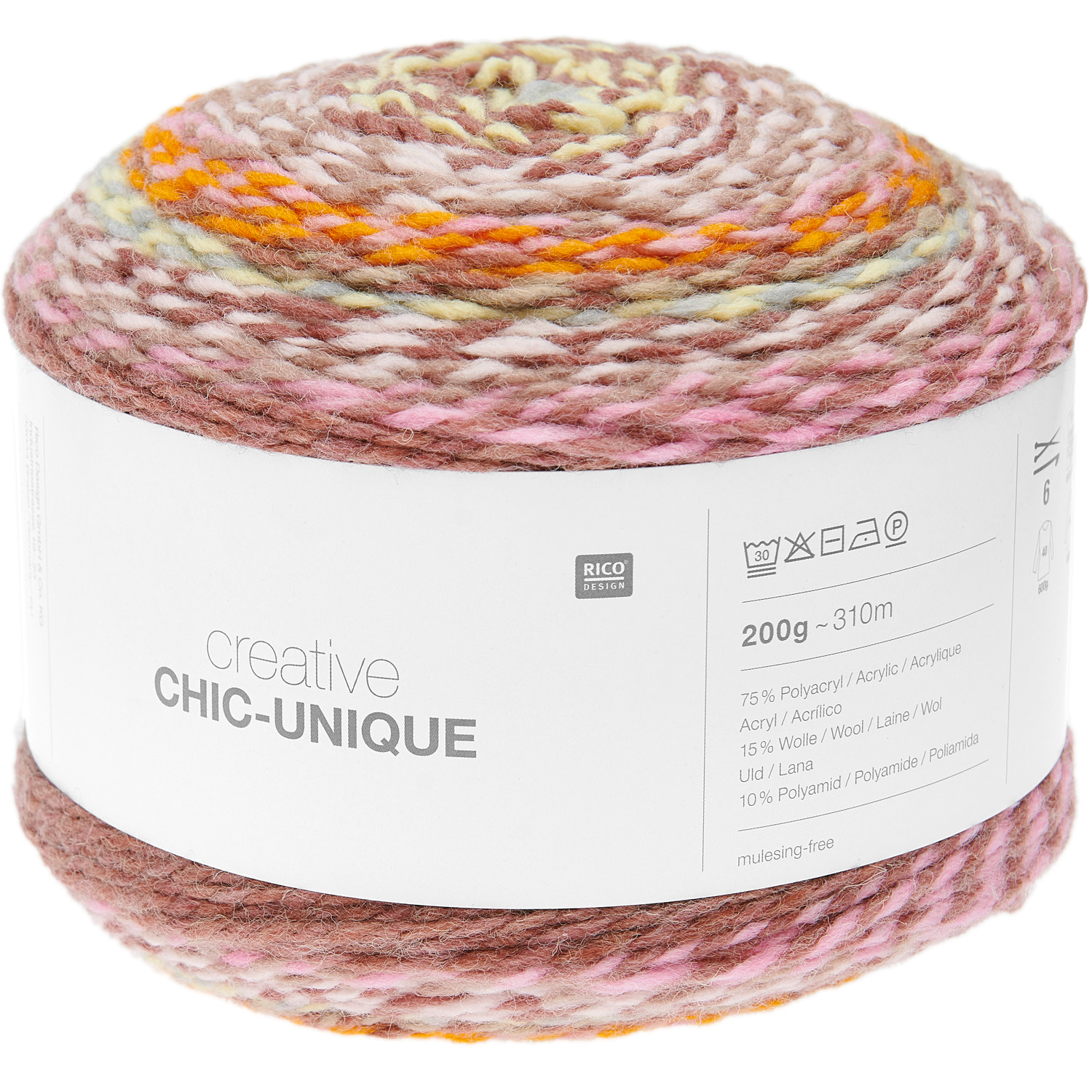 Strickset Decke Modell 13: Bunte Wolle von Rico Design, ideal für kreative Strickprojekte.