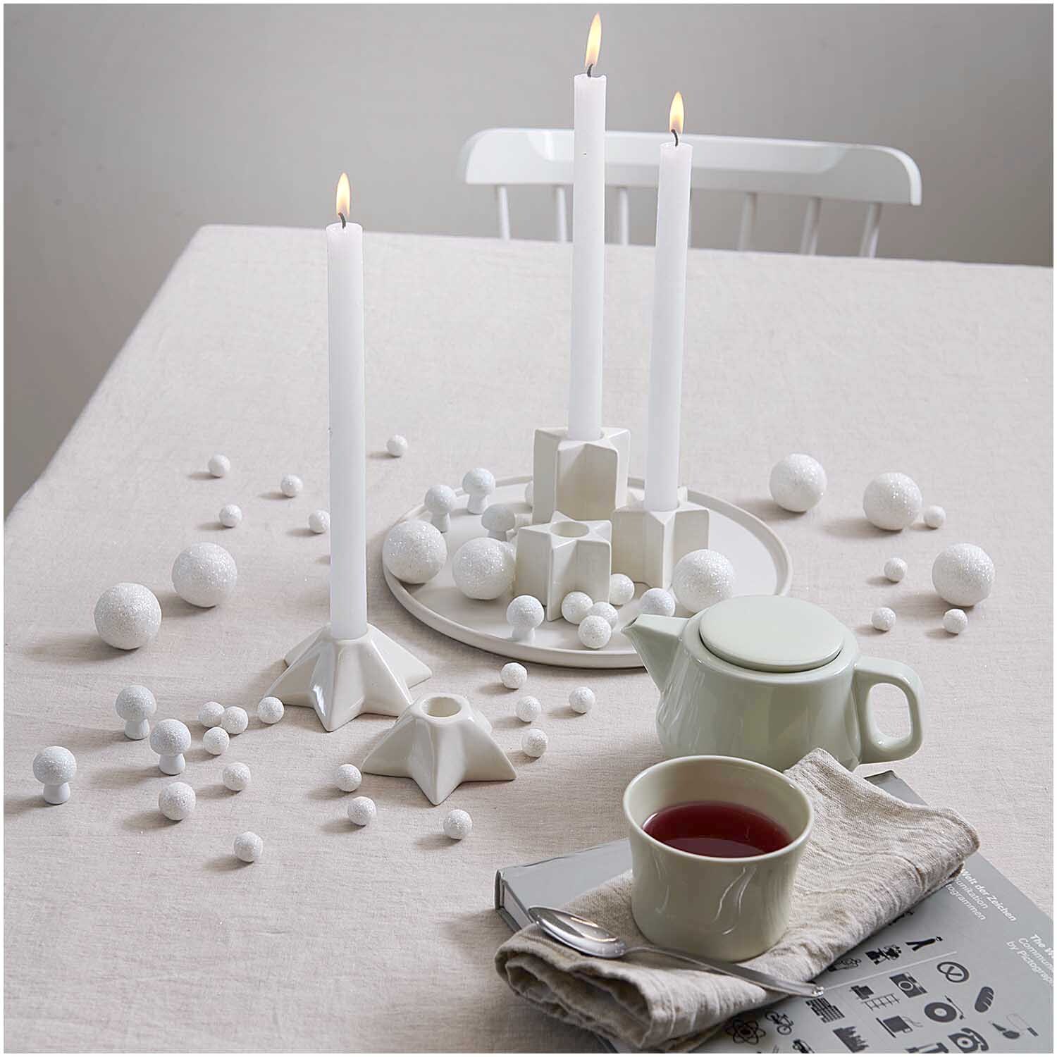 Porzellan-Kerzenständer Stern weiß von Rico Design