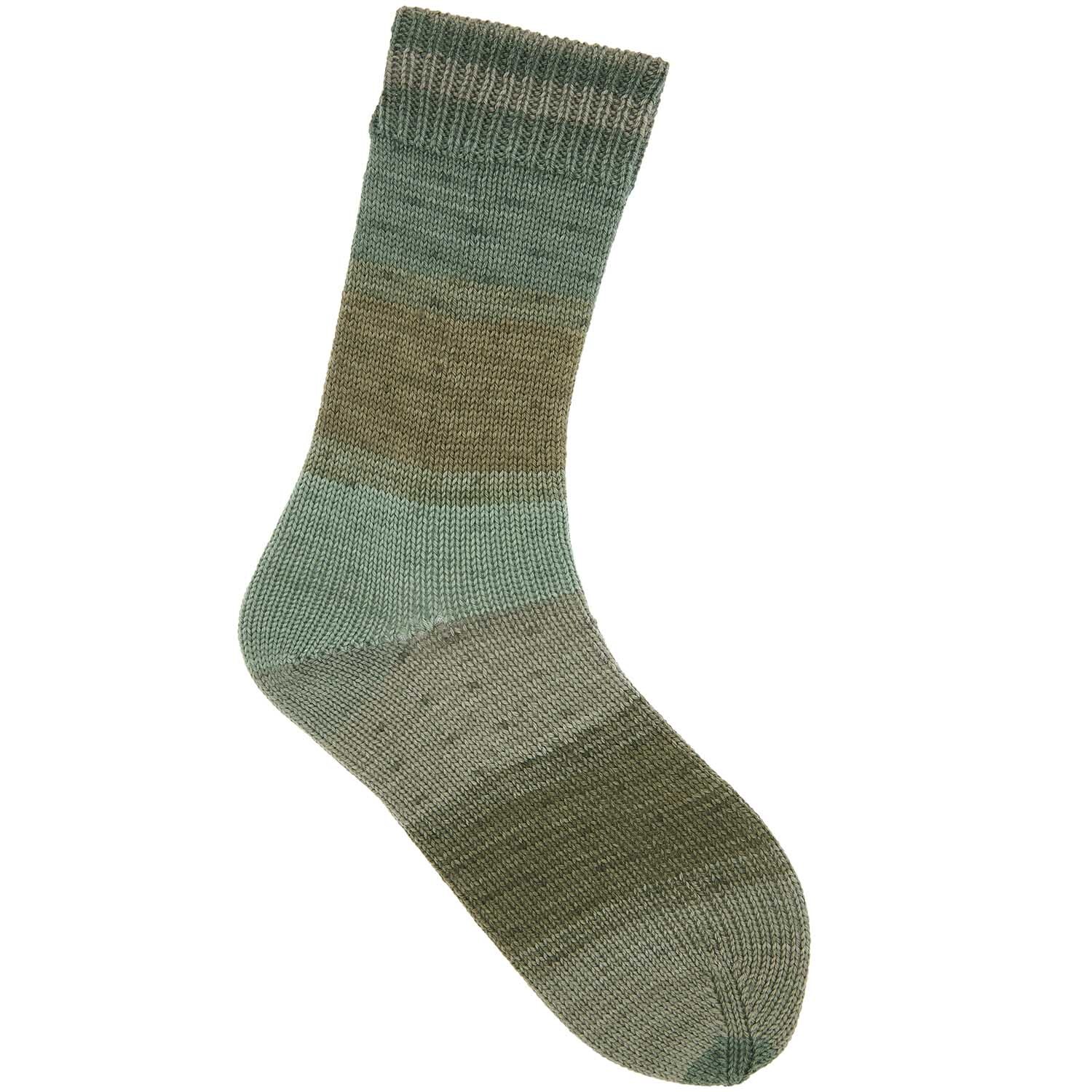 Superba Cashmeri Luxury Socks 4fädig 100g 400m Farbe Oliv Dégradé von Rico Design