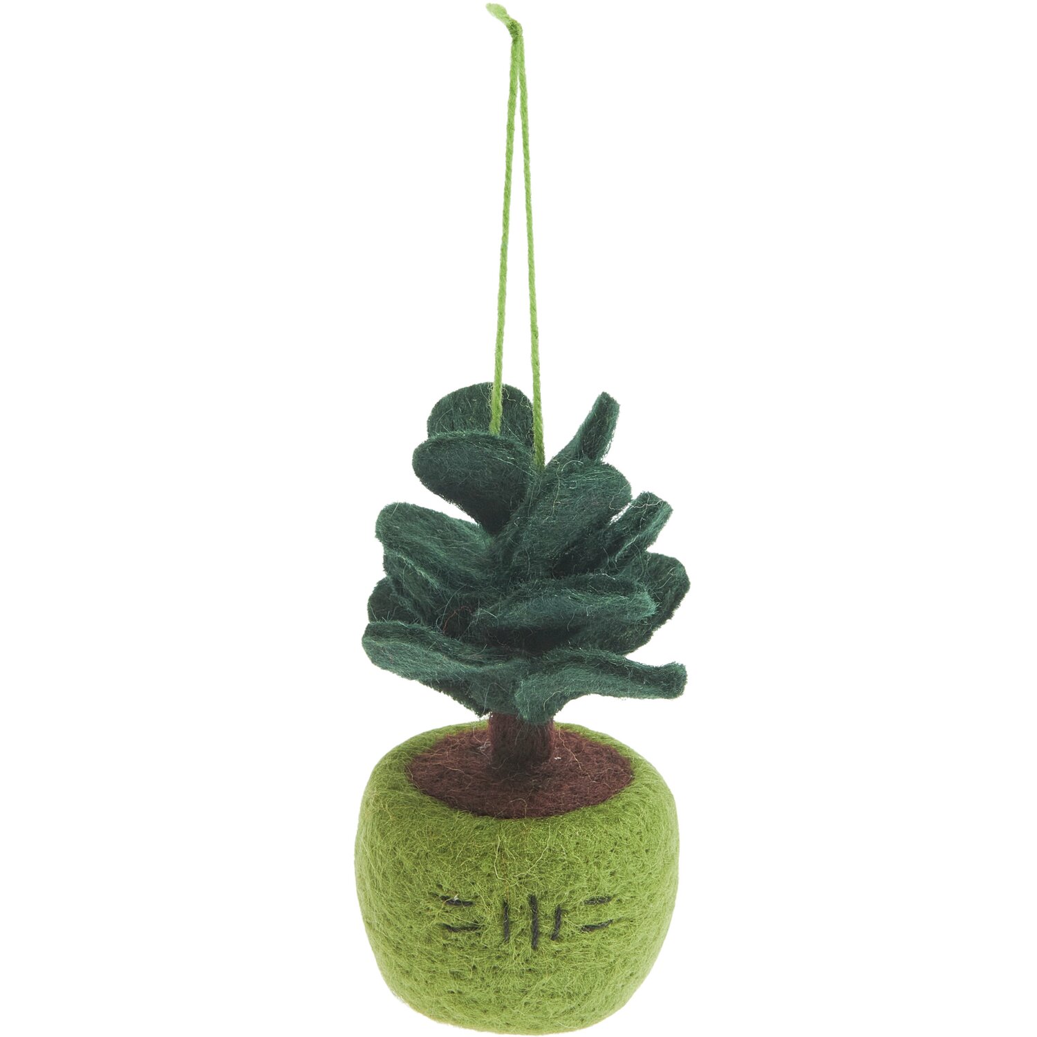 Filz Blumentopf Grün: Dekorativer, hängender Blumentopf aus Filz in Grün, Ø6,5x12cm.