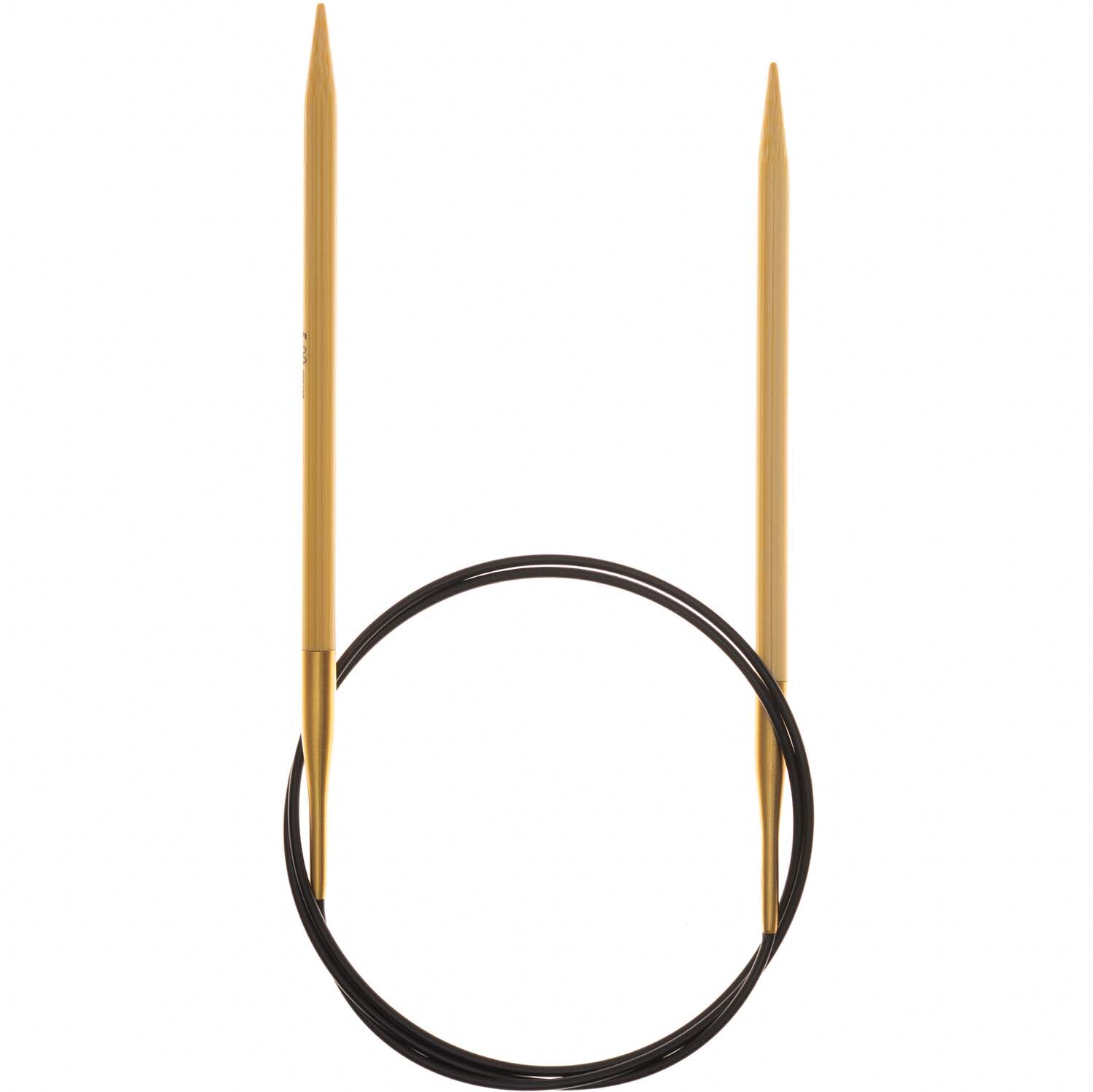 Rundstricknadel 80cm Bambus von Rico Design, zeigt eine lange, flexible Nadel mit glattem Holzfinish.