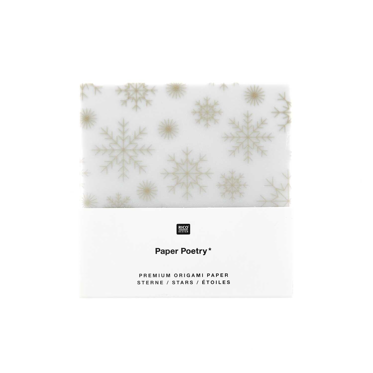 Paper Poetry Bascetta Origamipapier Schneeflocken Gold 32 Blatt von Rico Design