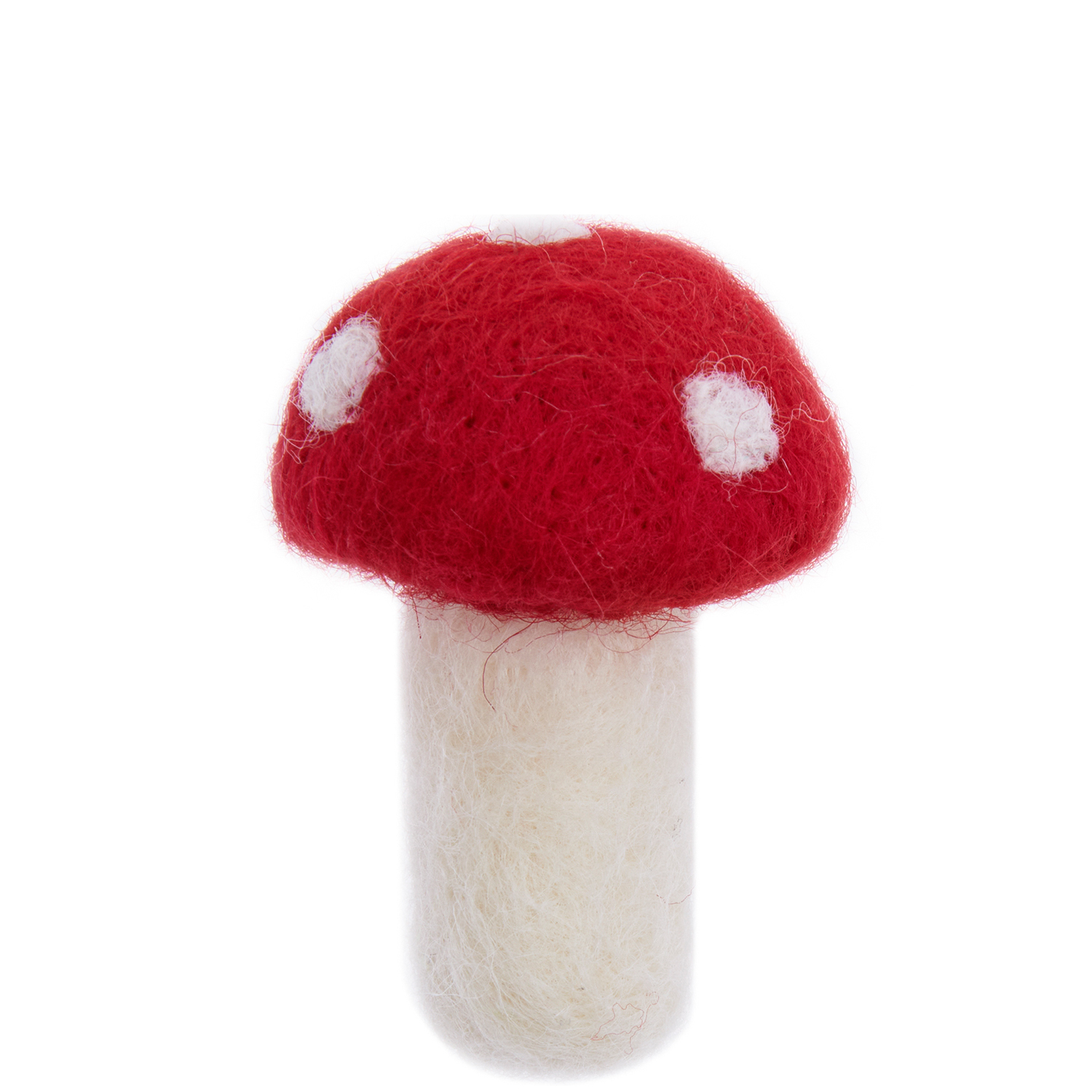 Filz Pilz rund rot 6x4cm von Rico Design: Roter Filzpilz mit weißen Punkten, ideal für Dekorationen.