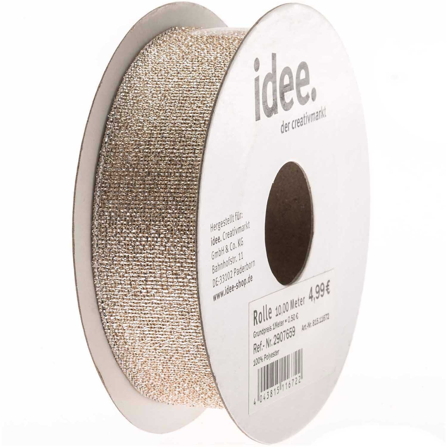 Band metallic 25mm 10m Farbe Champagner von idee. Creativmarkt 