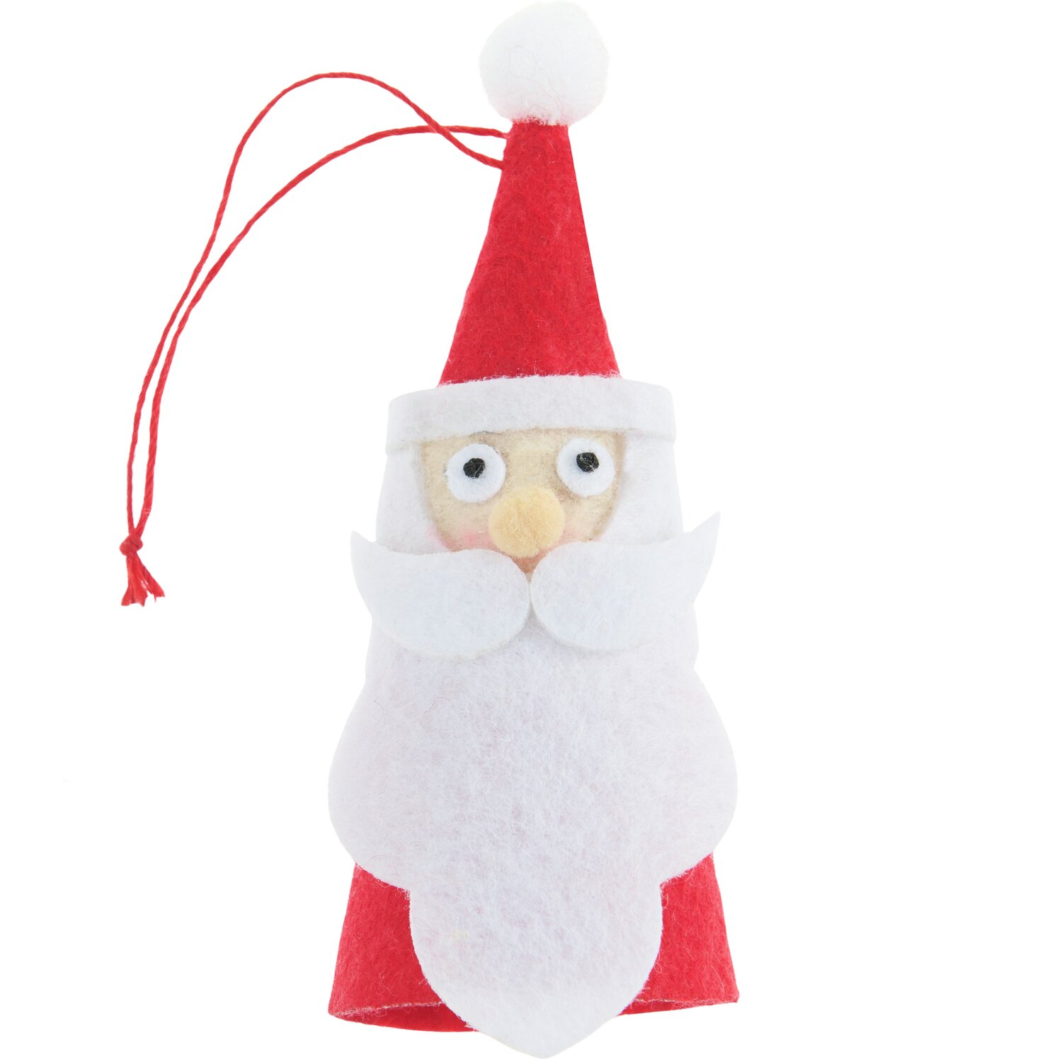 Aufhänger Filz-Weihnachtsmann mit langem Bart Rot/Weiß, 11x4,5x1,5cm. Niedliche Weihnachtsdekoration von Rico Design.