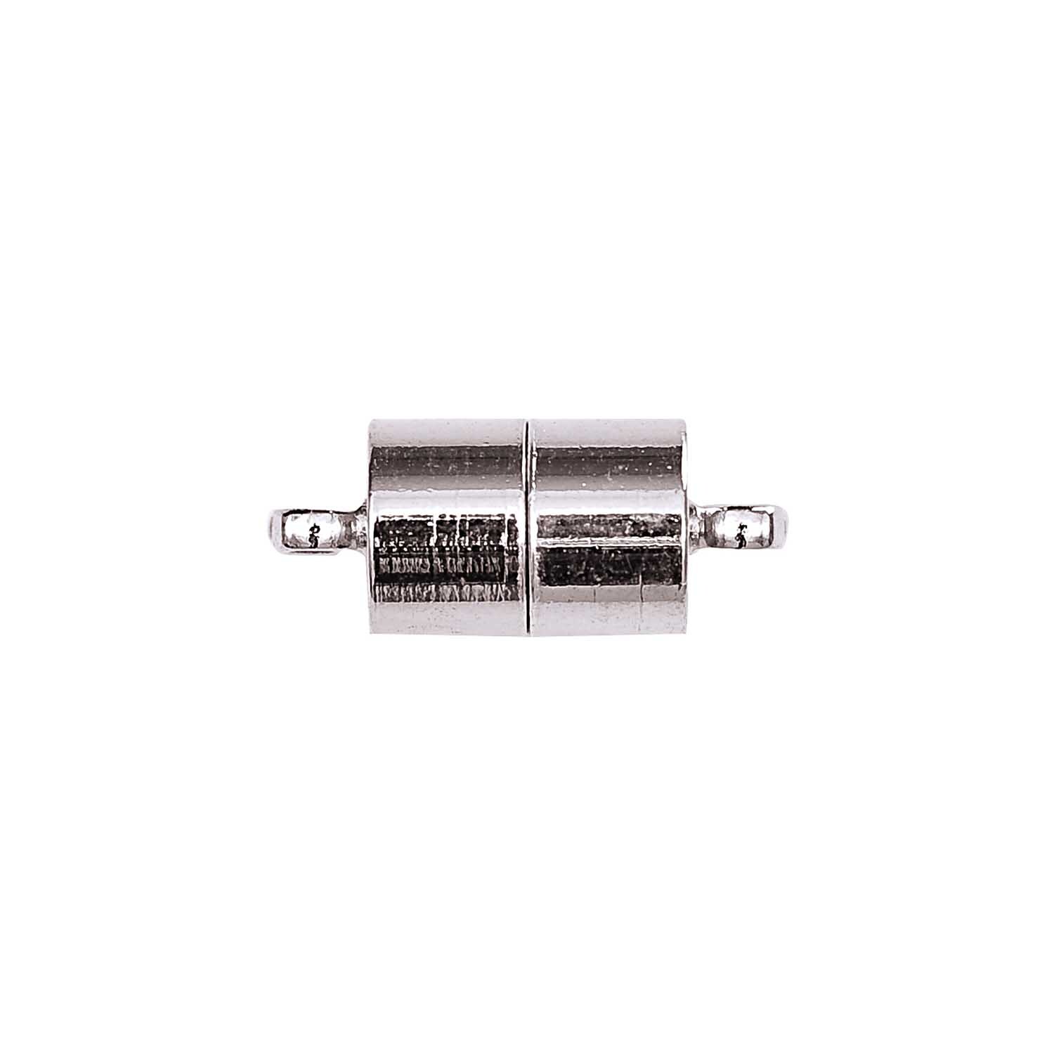 Magnetverschluß länglich silber 11mm von Rico Design, ideal für Schmuckdesigns, zeigt glänzende Oberfläche und robuste Bauweise.