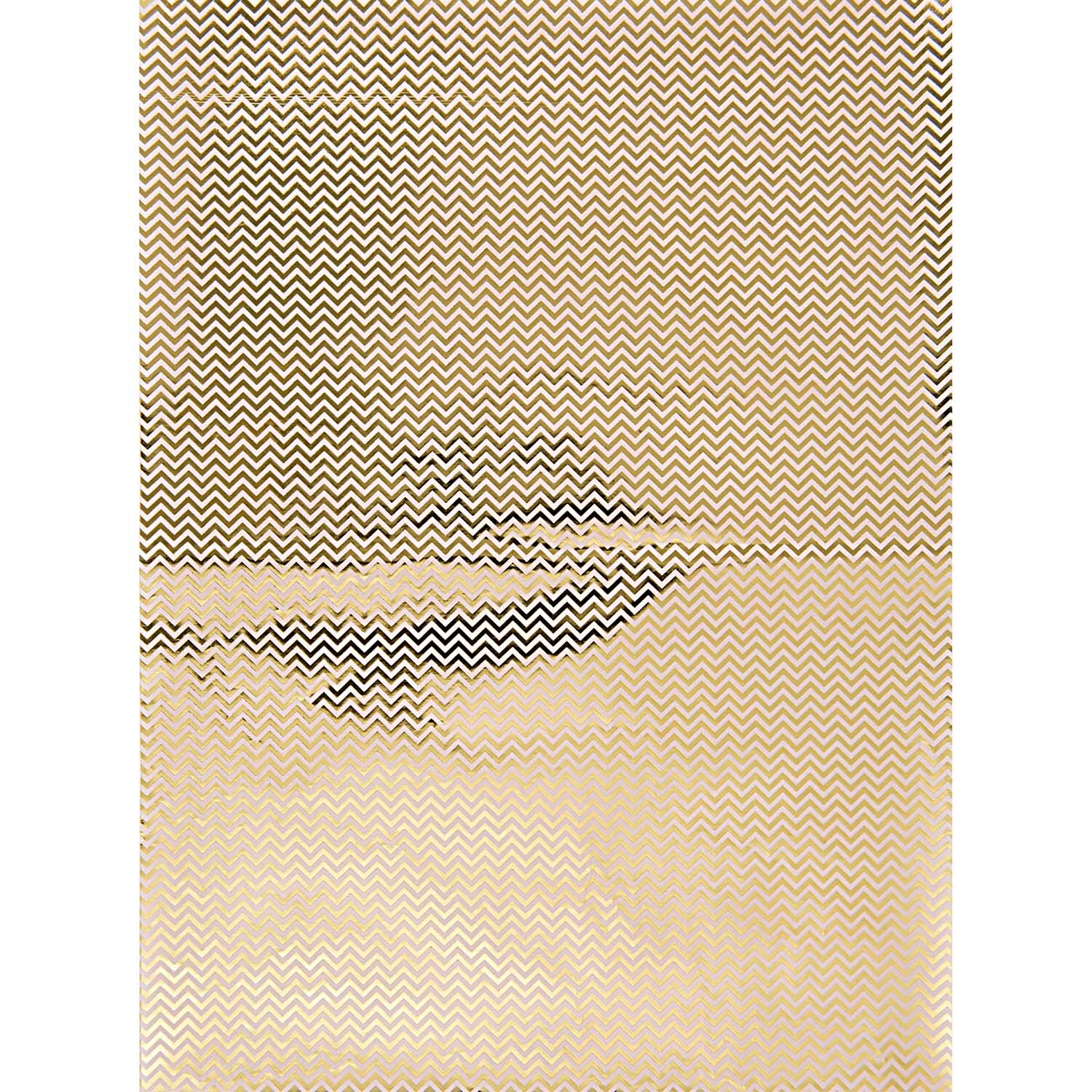 SB Paper Patch Papier mit Zickzack-Muster in Gold, 30x42cm, 3 Bögen, von Rico Design. Ideal für kreative Projekte.