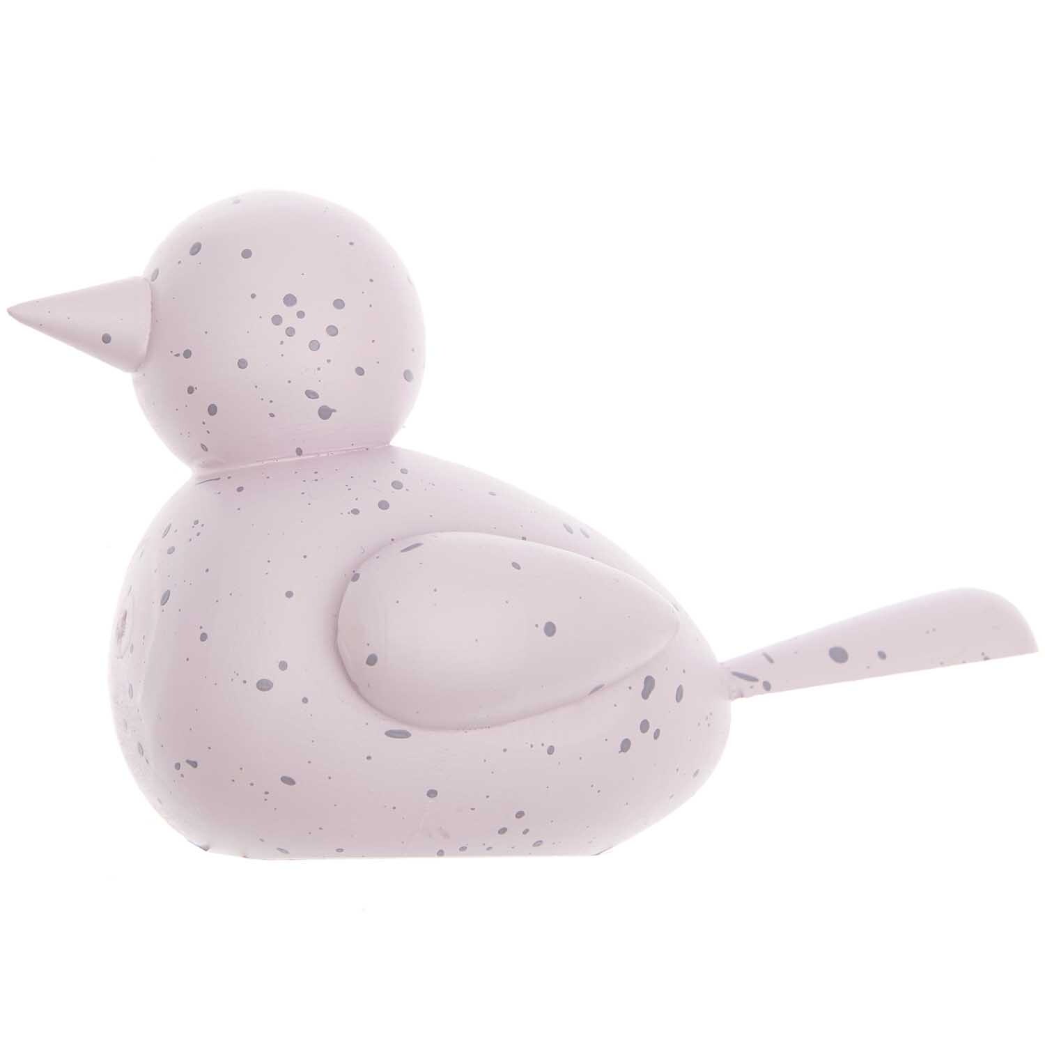 Holzfigur Vogel in Flieder von Rico Design, zeigt einen stilisierten Vogel mit glatter Oberfläche.