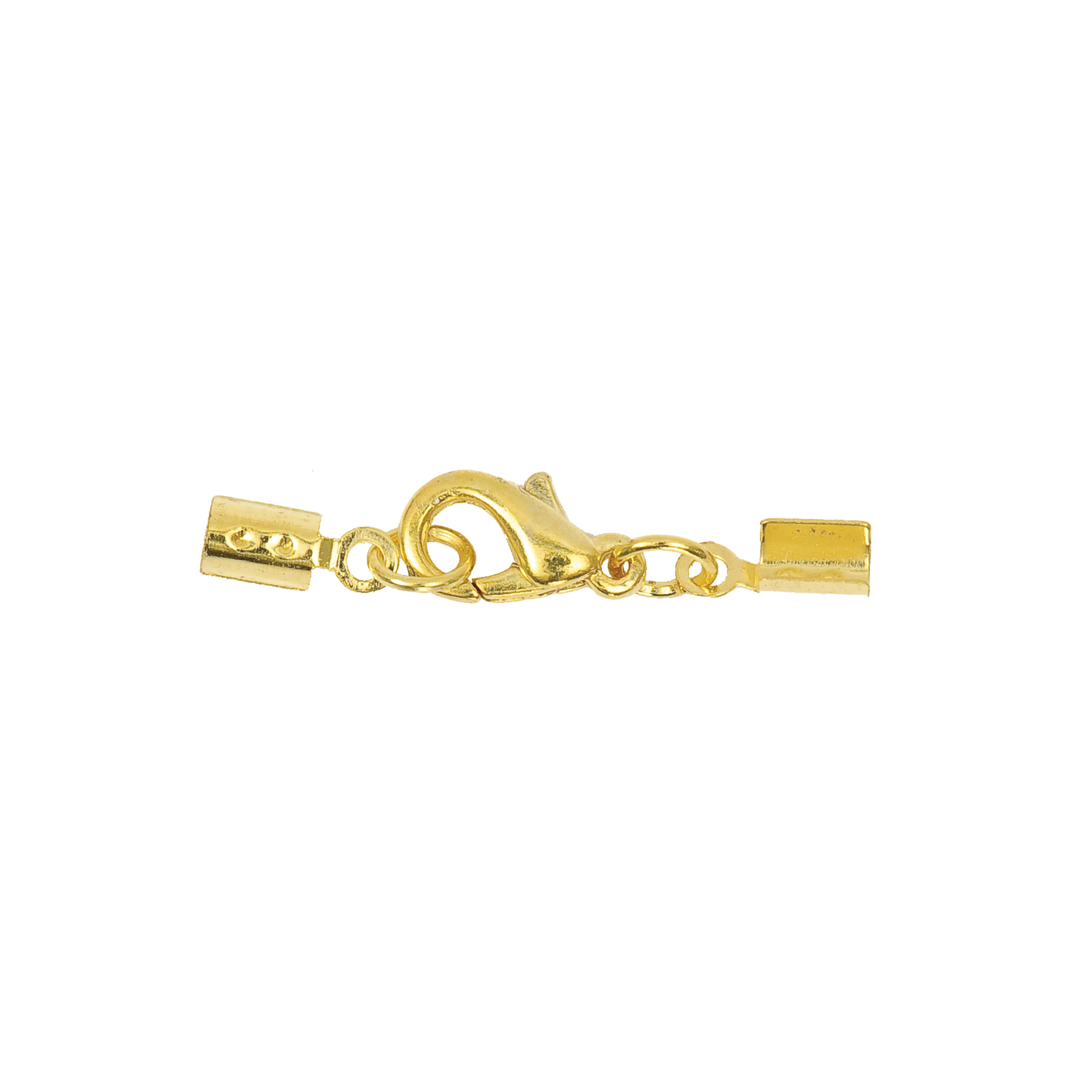 Lederbandverschluss gold 2mm von Rico Design. Goldener Verschluss mit Haken und Ösen, ideal für Schmuckherstellung.