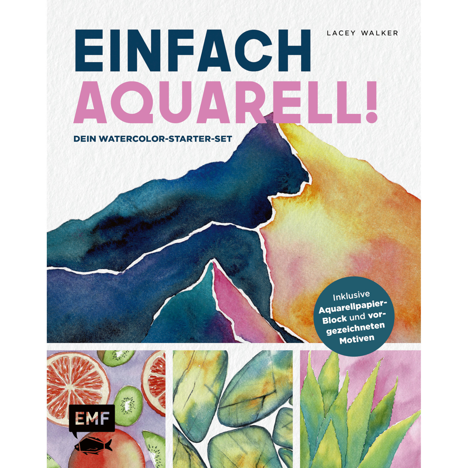 Einfach Aquarell! Watercolor-Set von EMF mit bunten Aquarellmotiven und Zubehör für Einsteiger.