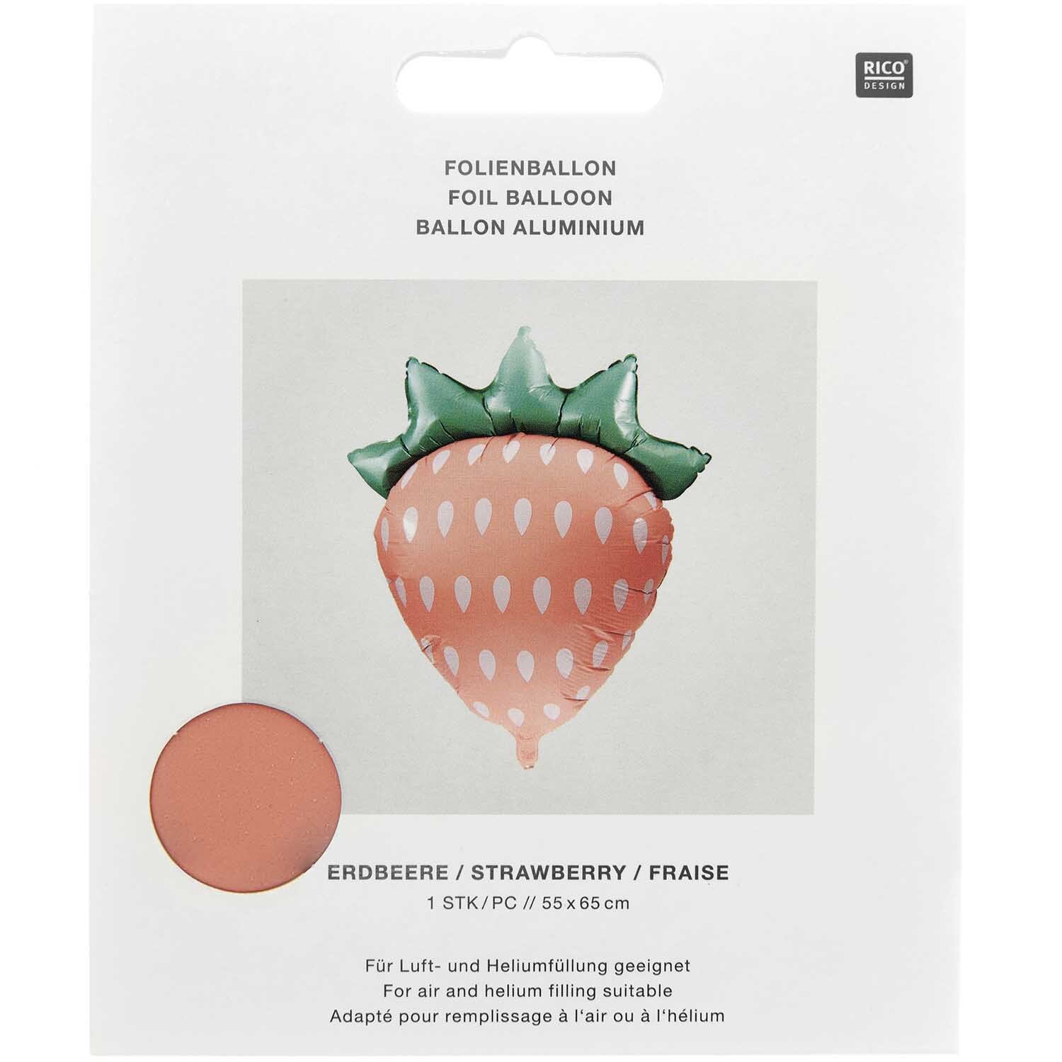 Folienballon Erdbeere 55x65cm von Rico Design