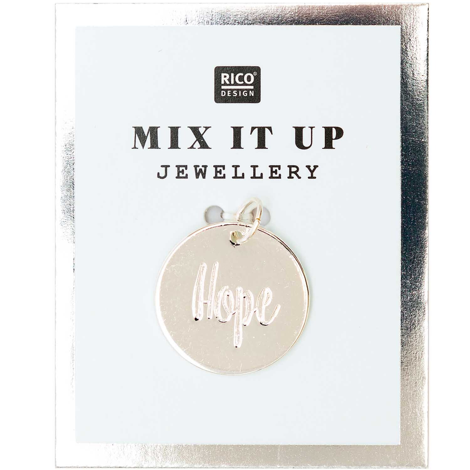 Mix it Up - Jewellery Anhänger Scheibe Hope silber Ø17mm von Rico Design