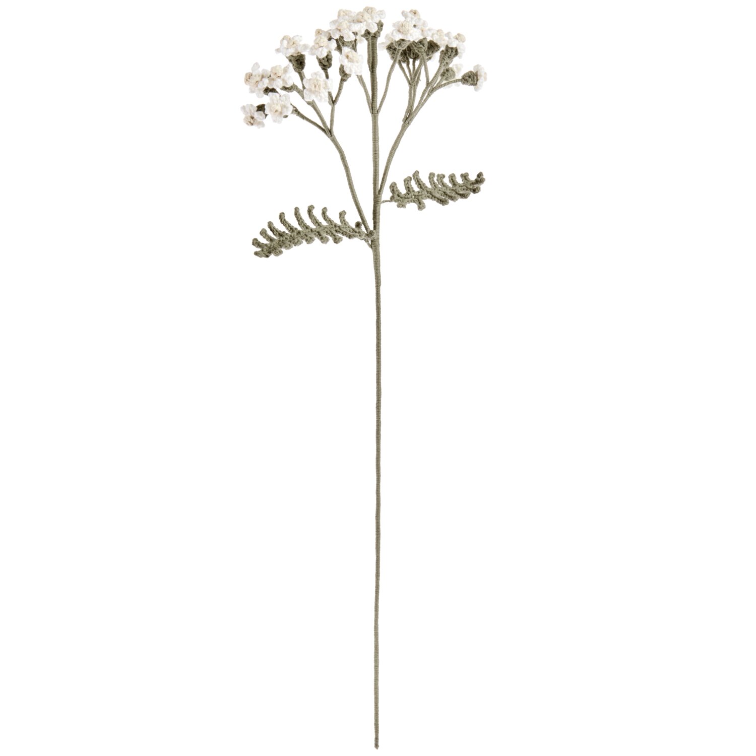 Ricorumi In the Meadow Kunstblume mit filigranen Blüten und zartem olivgrünem Stiel, dekorativer Zweig für natürlich wirkende Wohnraum- und Tischdekoration