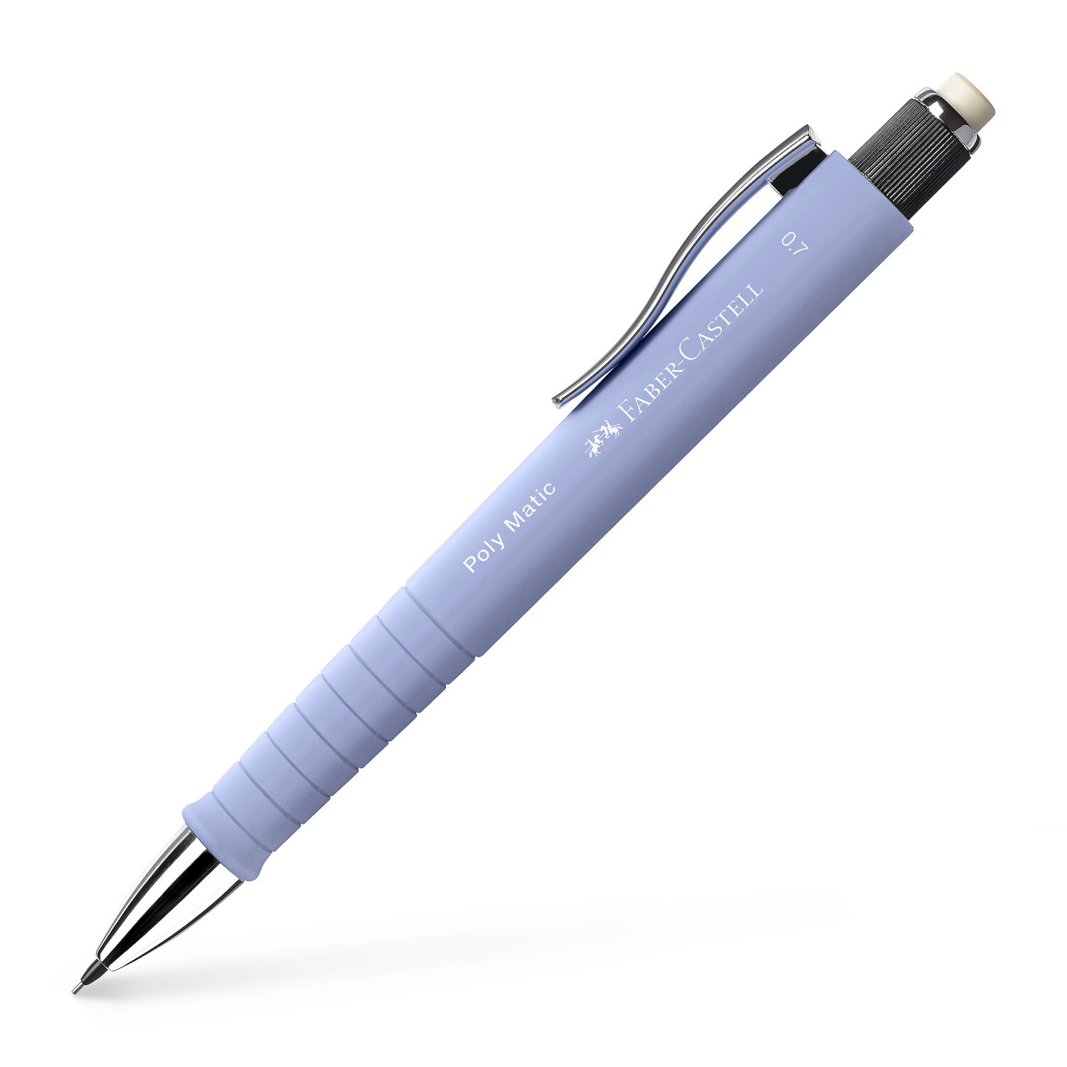 Druckbleistift Poly Matic in Flieder von Faber Castell, mit 0,7mm Spitze und ergonomischem Design.