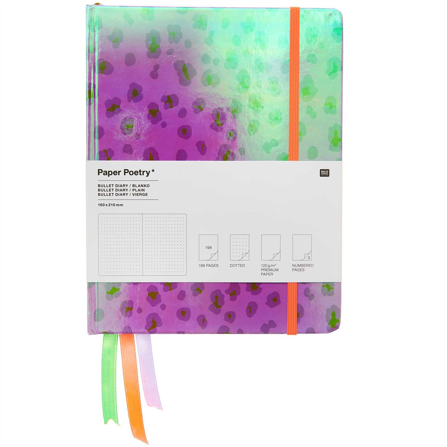 Paper Poetry Bullet Diary Hardcover Acid Leo 16,5x21,5cm 96 Blatt von Rico Design