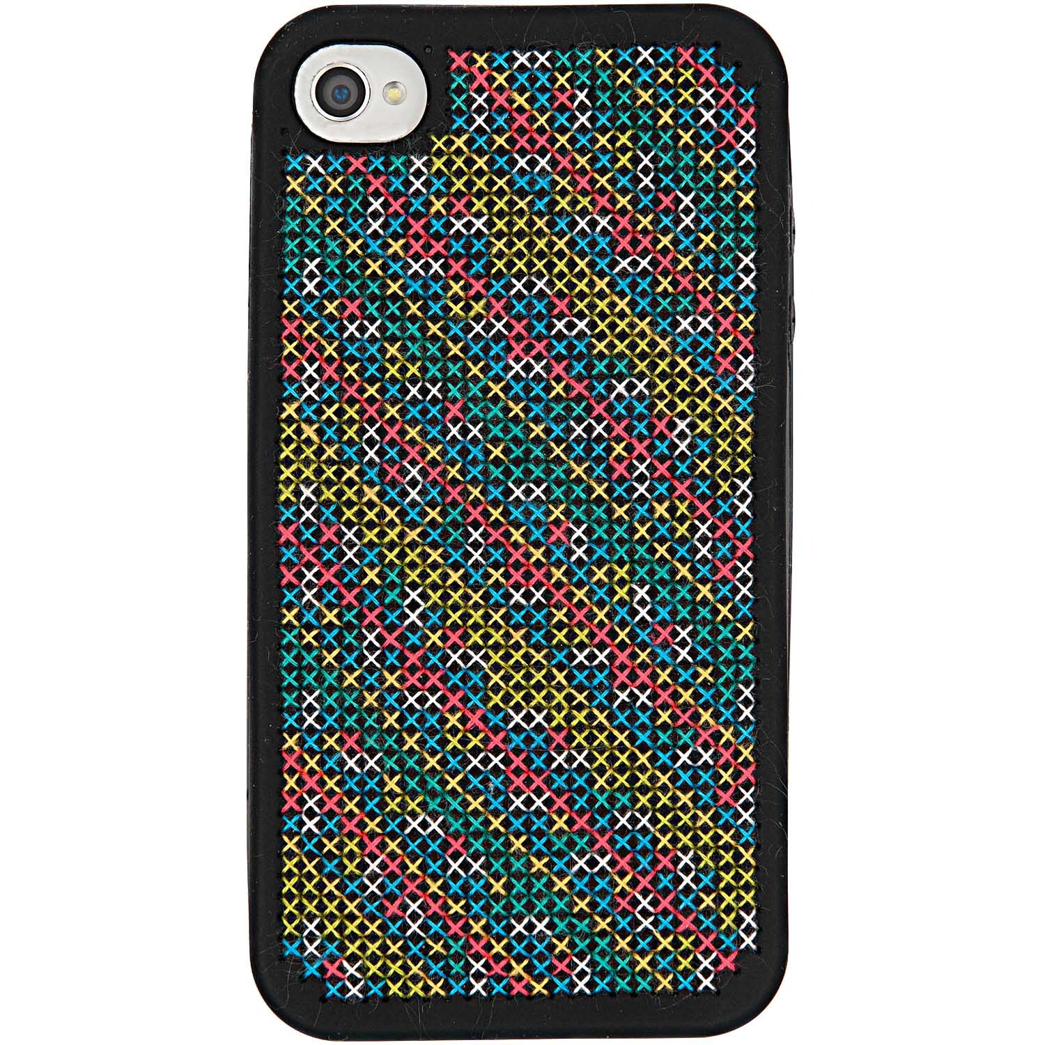 Stickpackung Fantasie mit bunter Kreuzstich-Handyhülle für iPhone 5/5S von Rico Design.