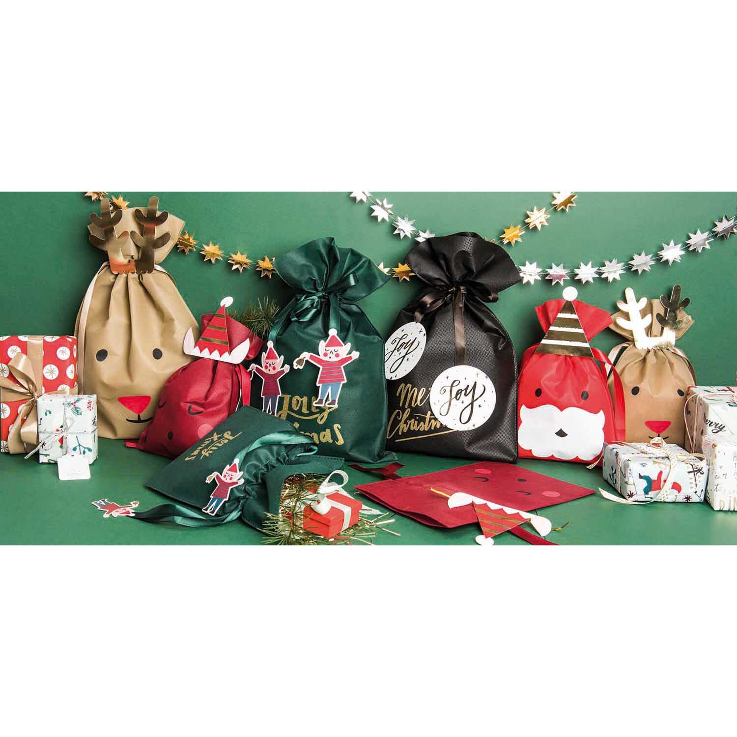 Paper Poetry Geschenktüte Merry Christmas schwarz 20x30cm von Rico Design