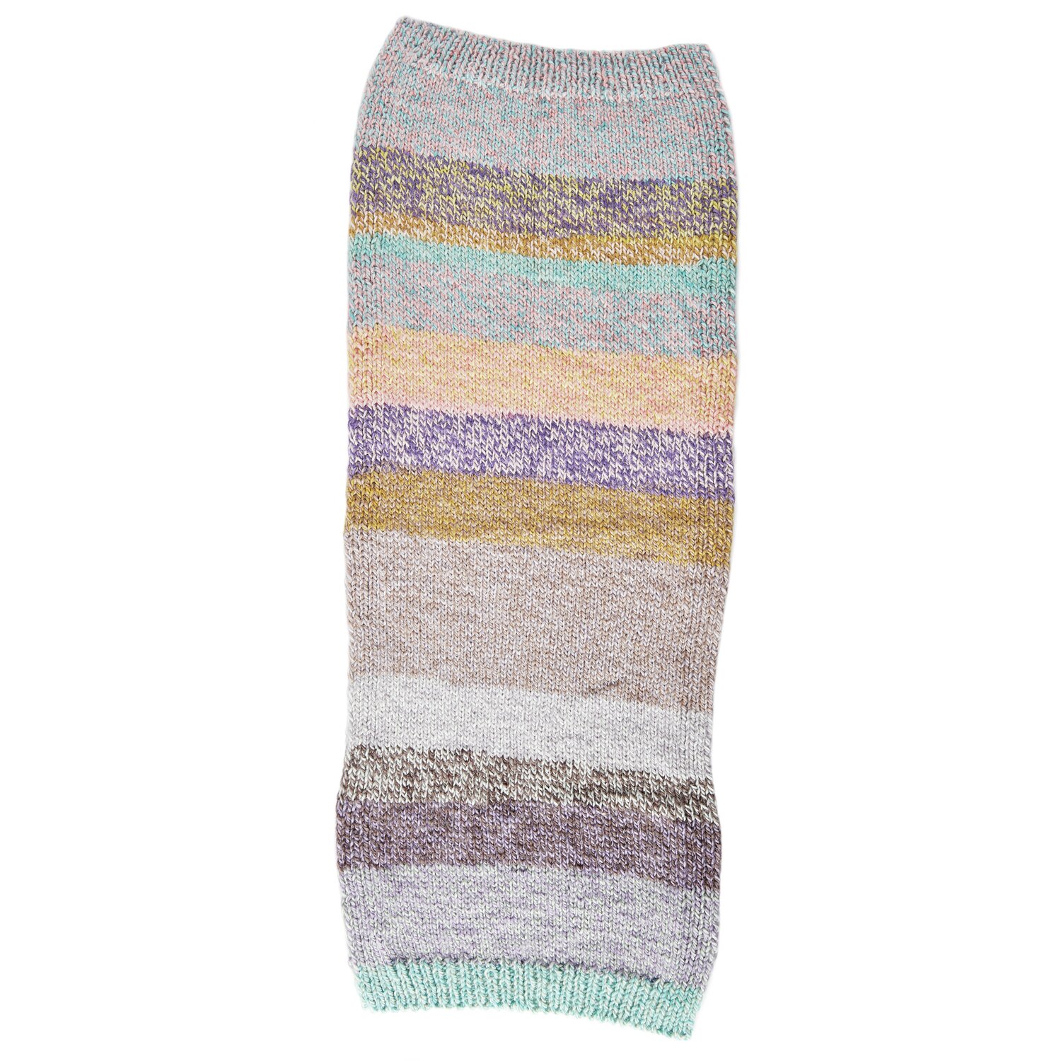 Creative Chic-Unique, Retro: Bunter Strickschal mit Streifenmuster in Pastelltönen, 200g 310m.