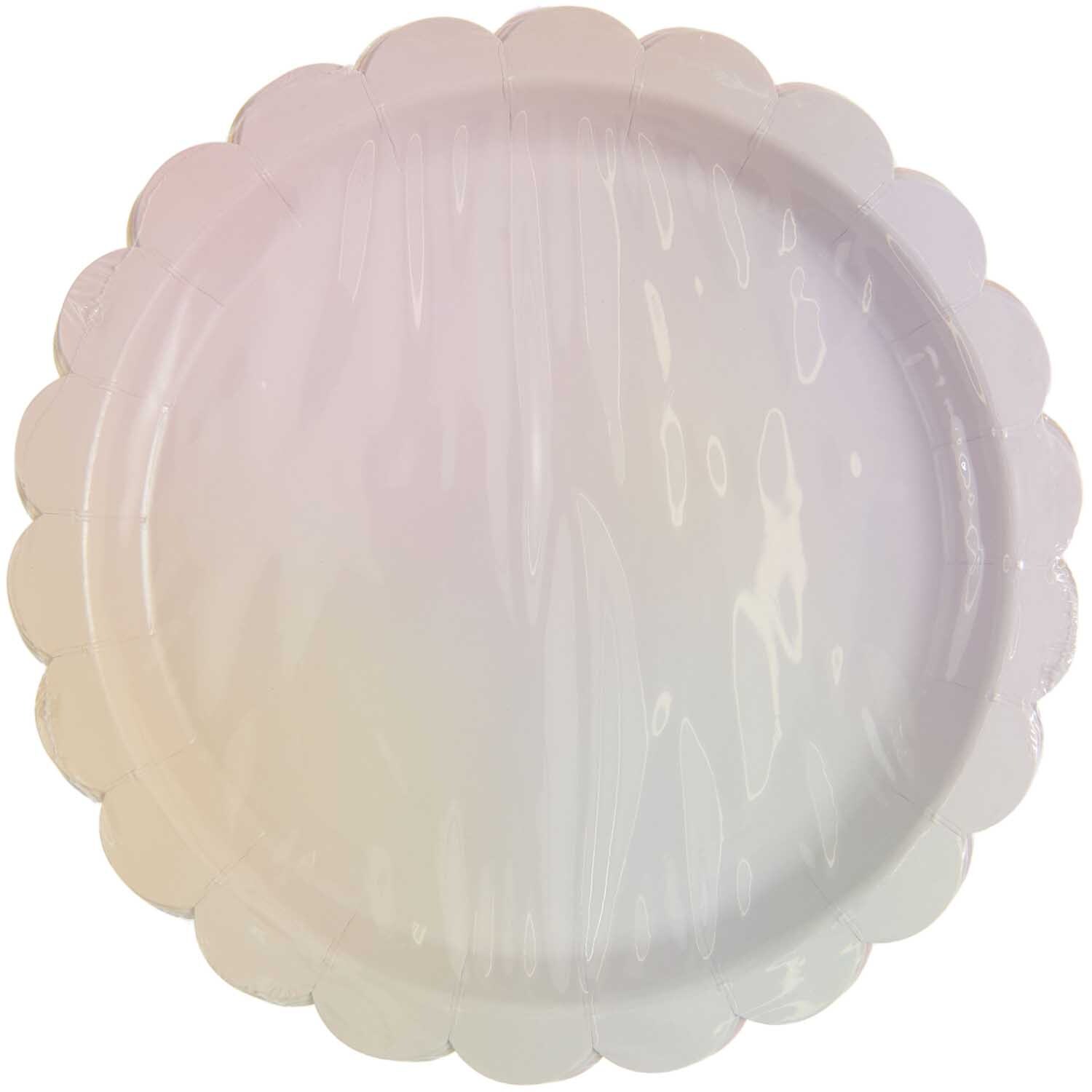 Pappteller mit Wellenrand, 23cm, 8 Stück. Pastellfarbenes Design, ideal für Partys.