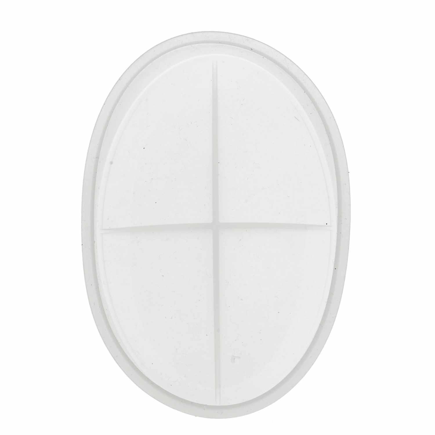 Silikonform Seifenschale oval von Glorex in Weiß. Die ovale Form hat ein schlichtes, modernes Design. Ideal für handgemachte Seifen.